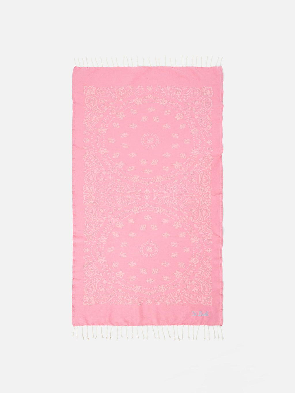 Foutas cotton beach towel with bandana jacquard