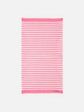 Cotton beach towel Fouta with fuchsia striped print