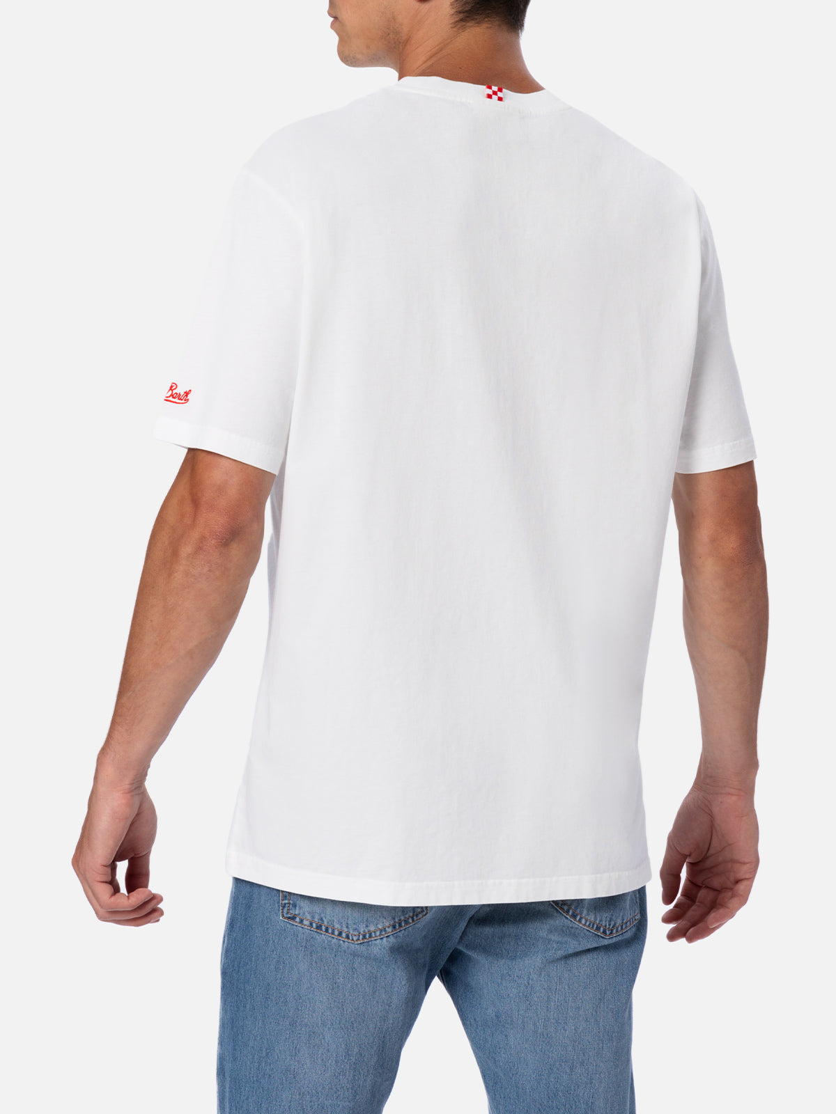 T-shirt in cotone Austin con ricamo e stampa orologio
