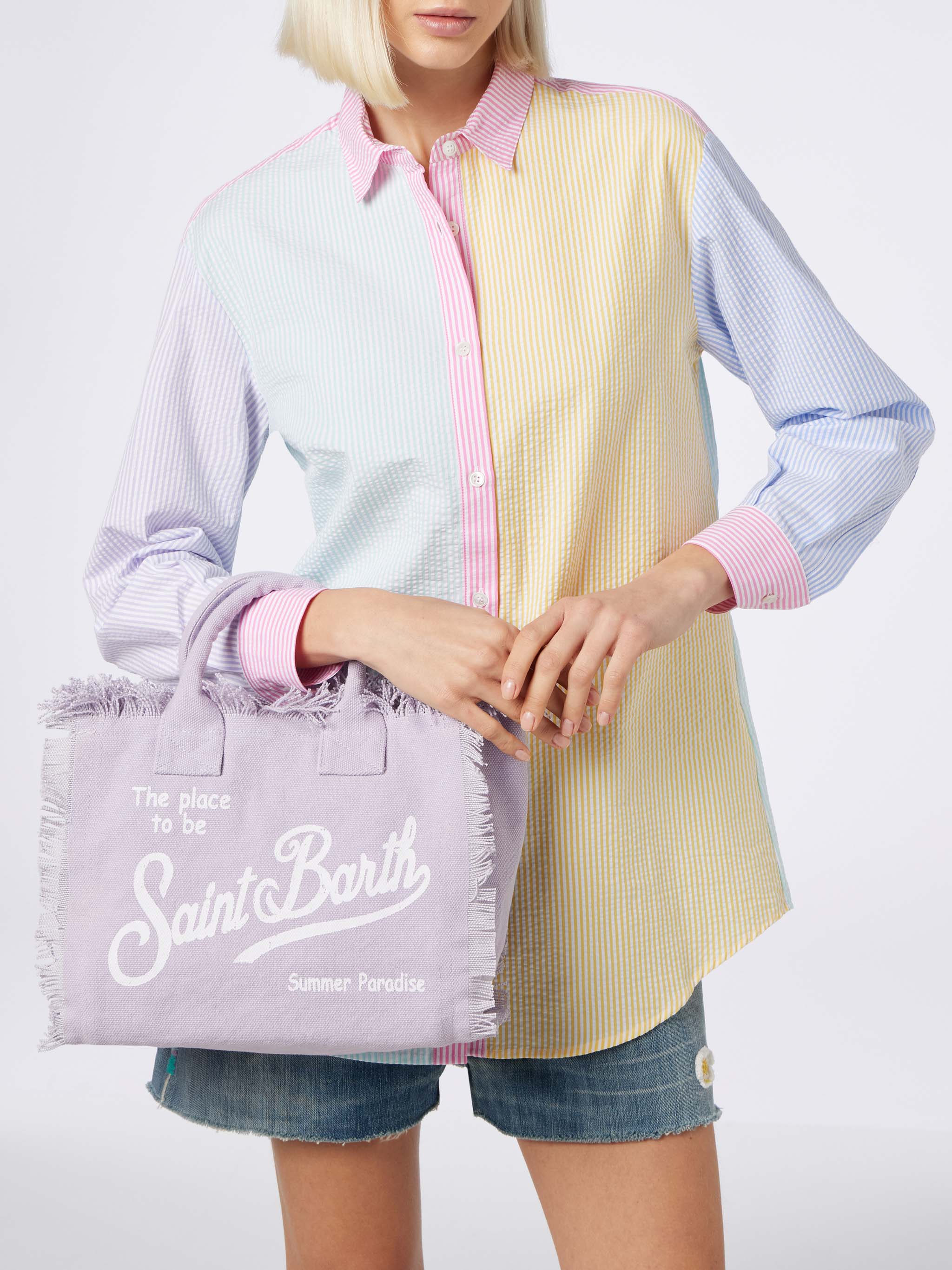 Colette lilac cotton canvas handbag