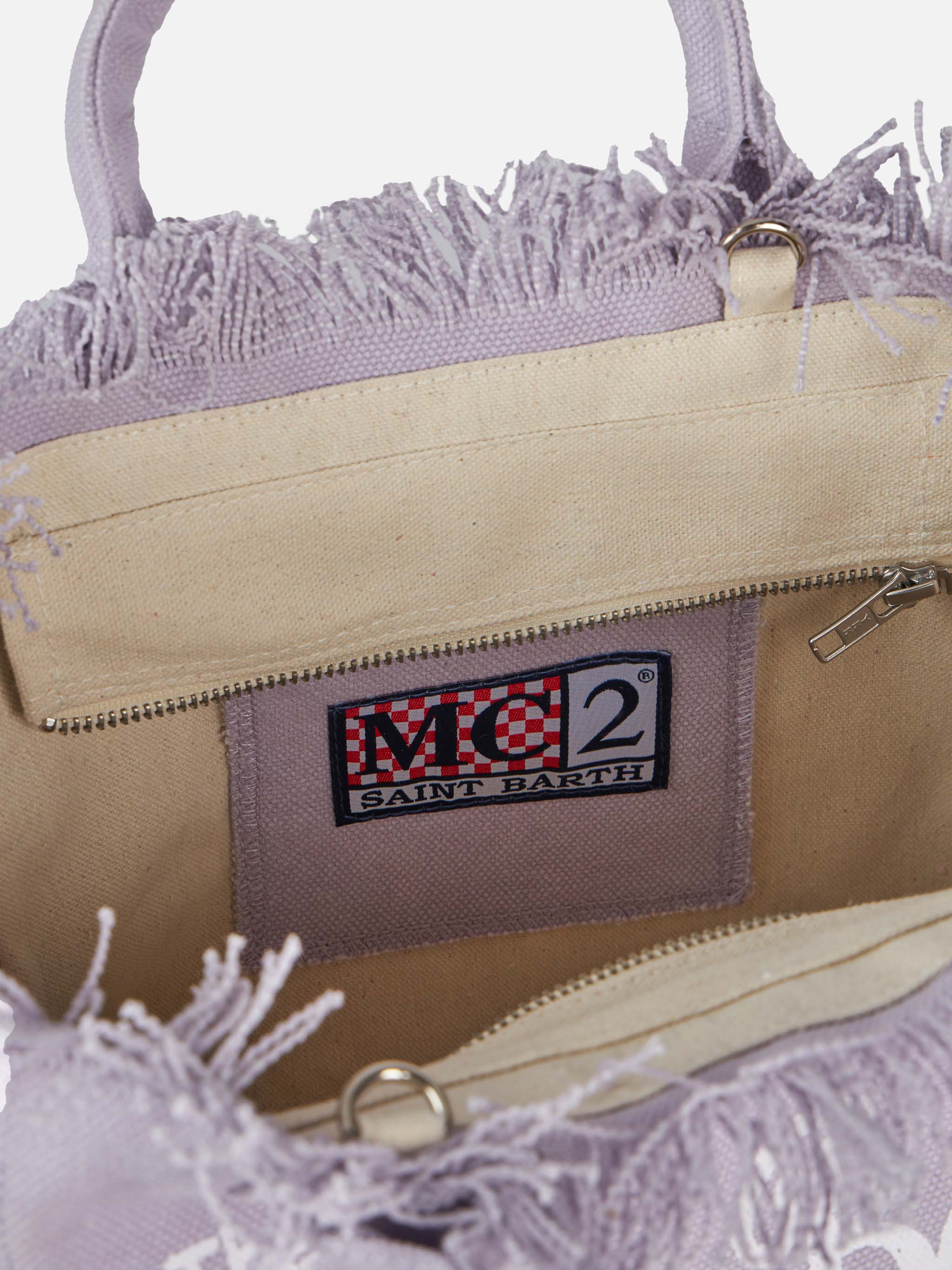 Colette lilac cotton canvas handbag