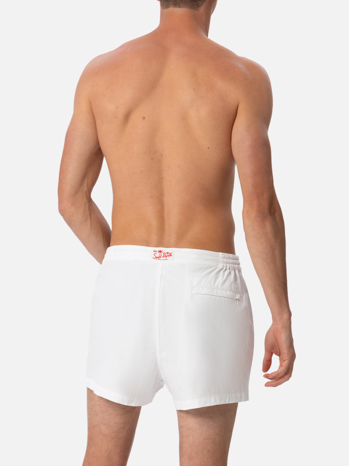 Harrys white fitted cut swim shorts