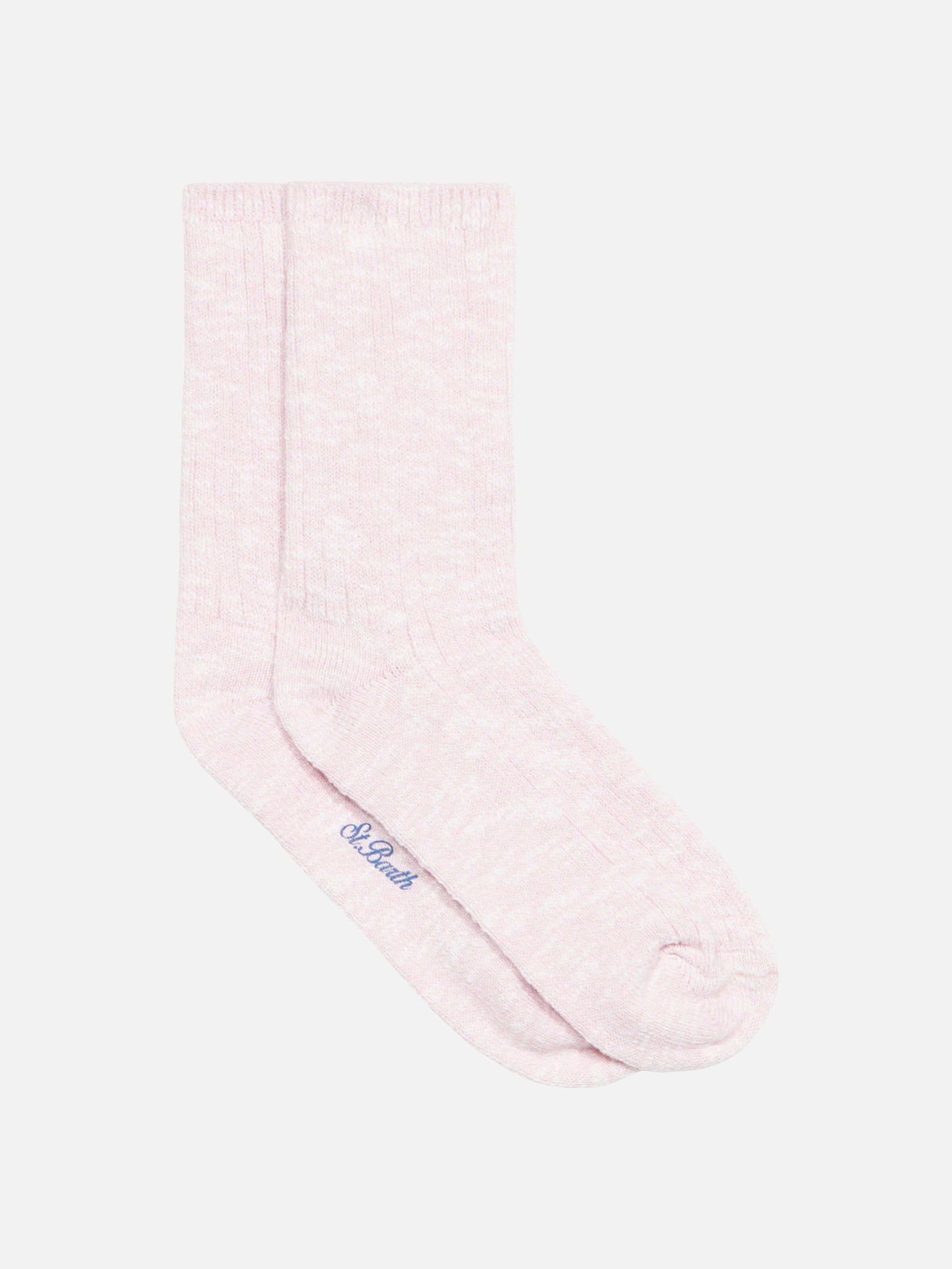 Sox Rib pink melange cotton socks