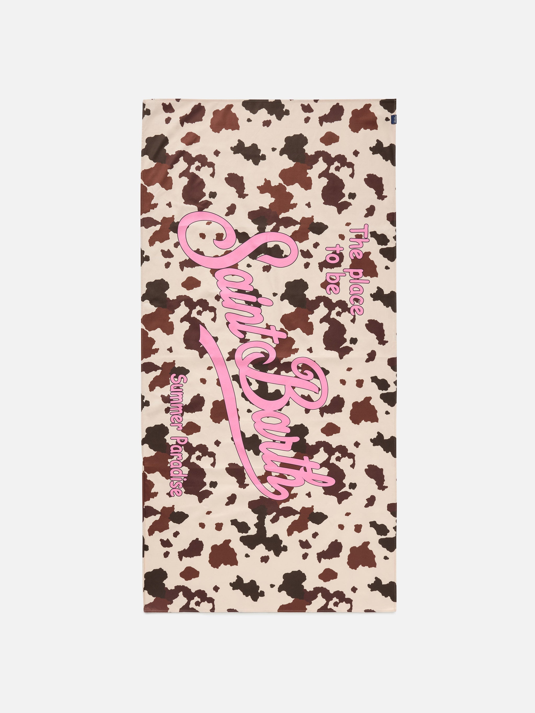 Aidan beach towel with cow print and logo