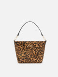 Aline Shoulder Bag in brushed leather and leopard-print calf hair