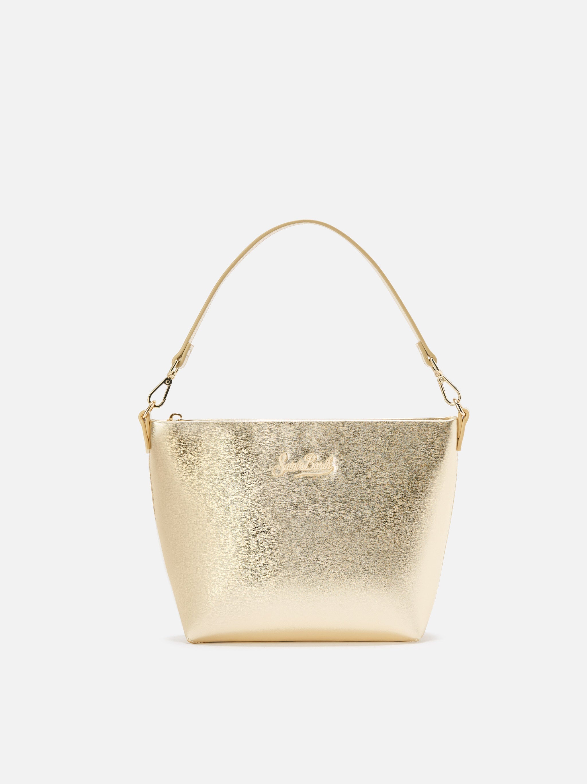 Aline Shoulder Bag in gold laminated leather
