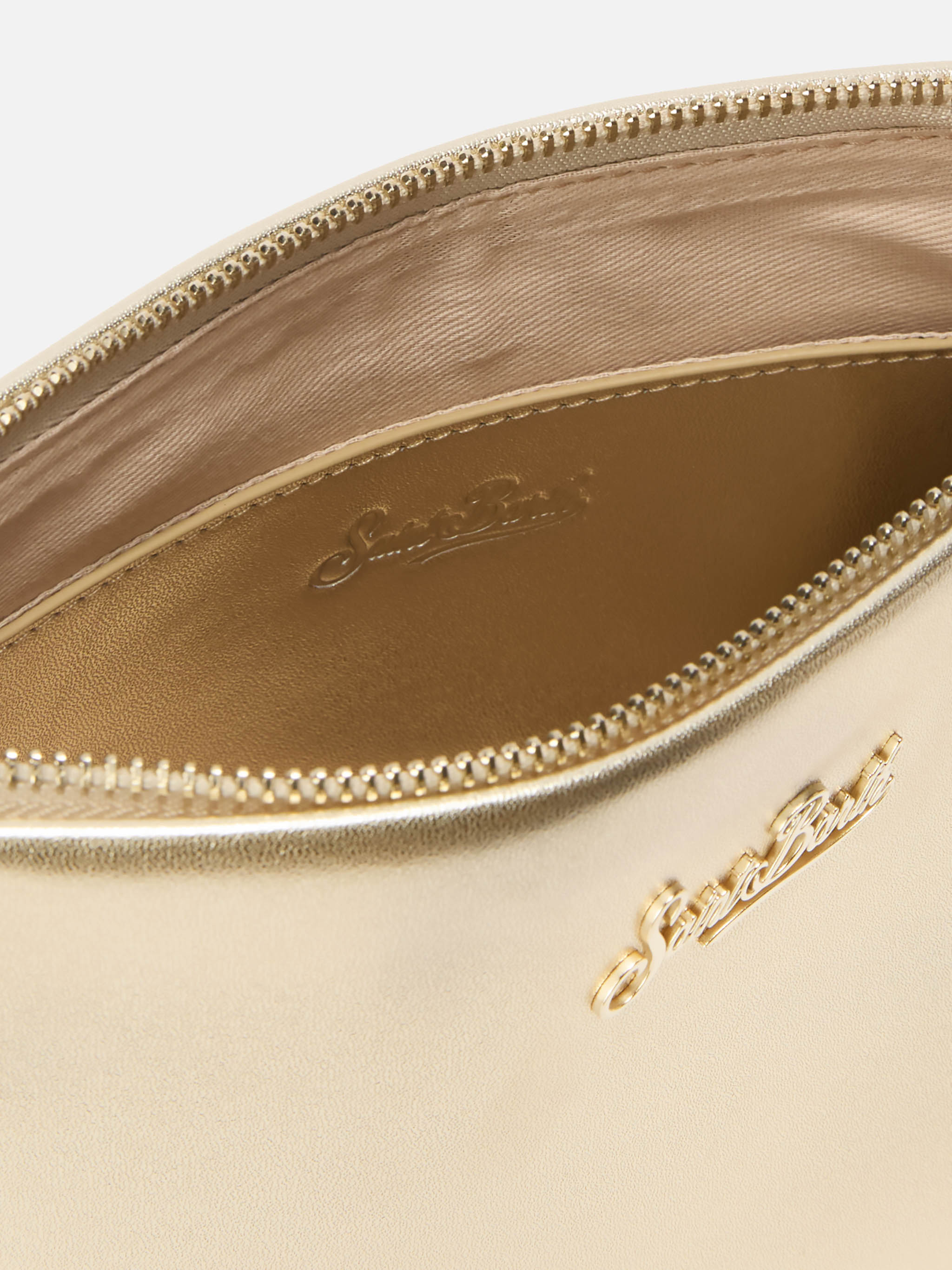 Aline Shoulder Bag in gold laminated leather