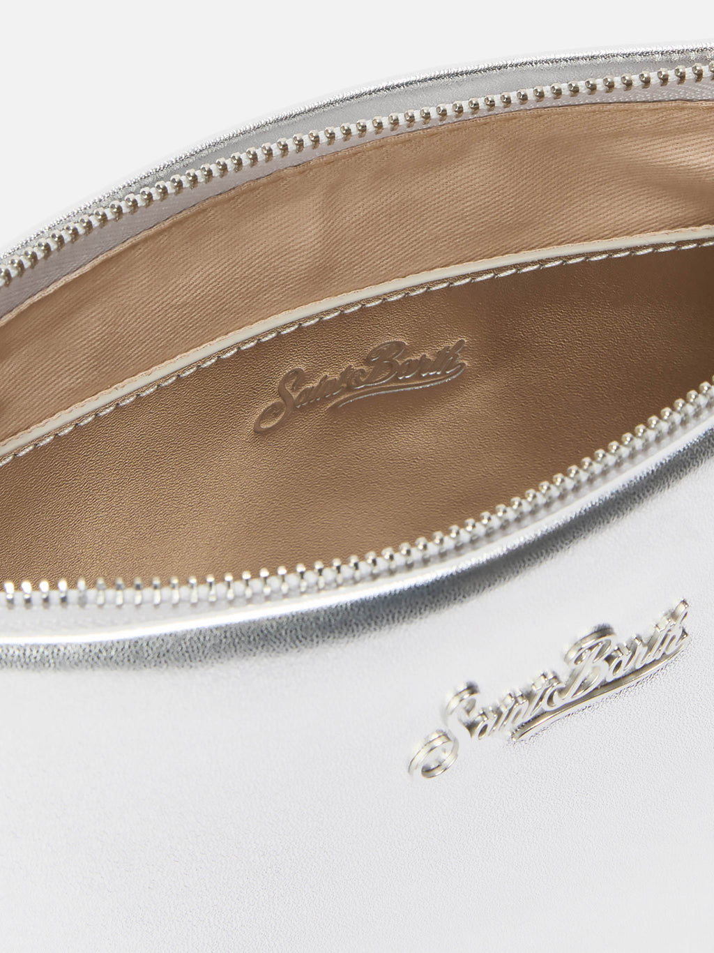 Aline Shoulder Bag in silver laminated leather