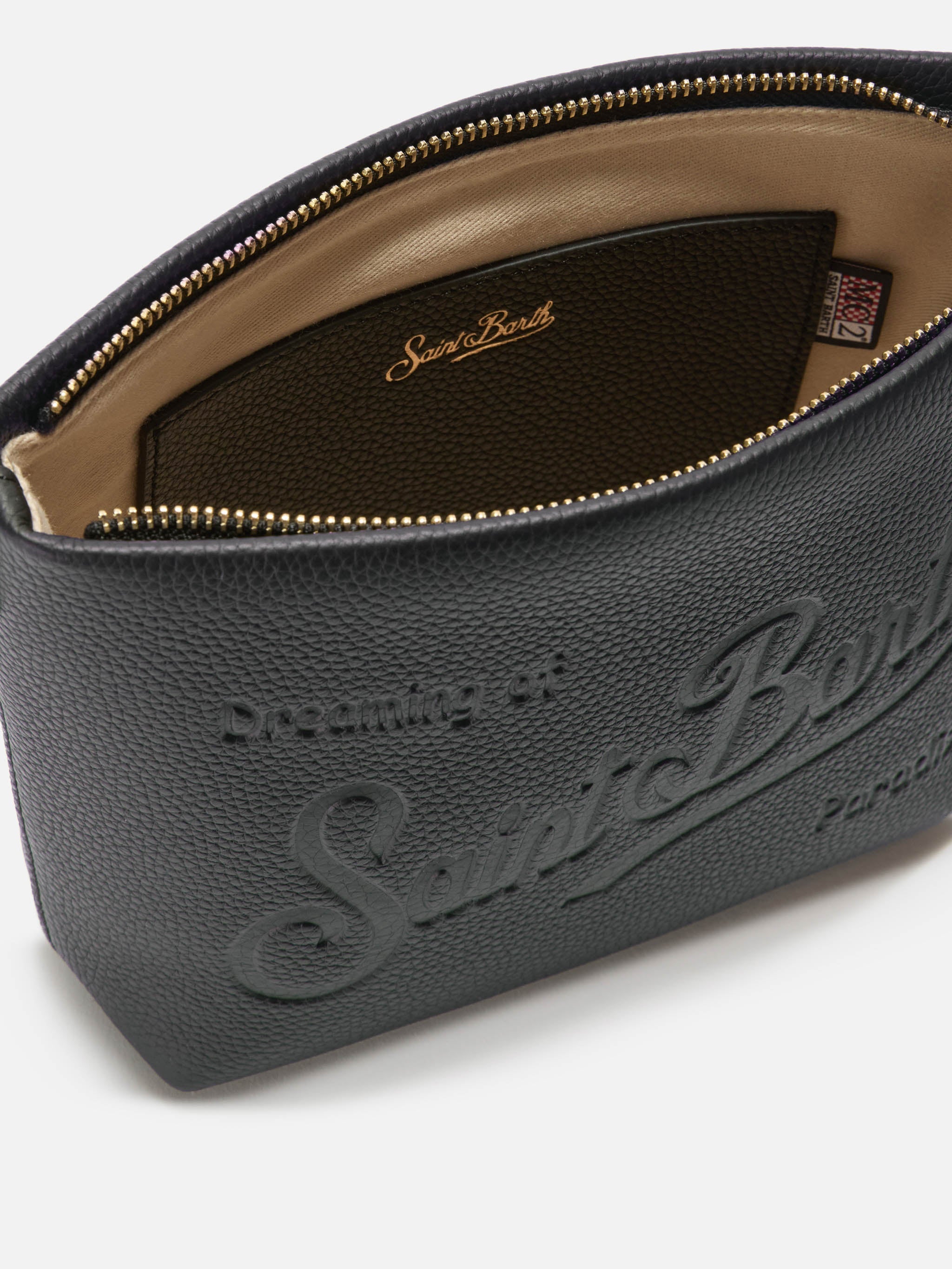 Aline Shoulder Bag in hammered black leather
