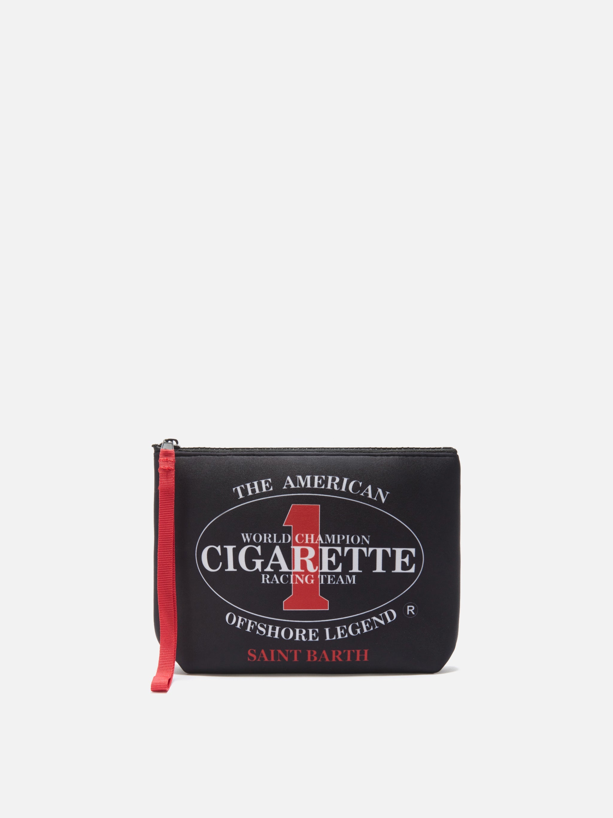 Pochette nera in neoprene Aline con ricamo Cigarette Racing Team | Edizione Speciale