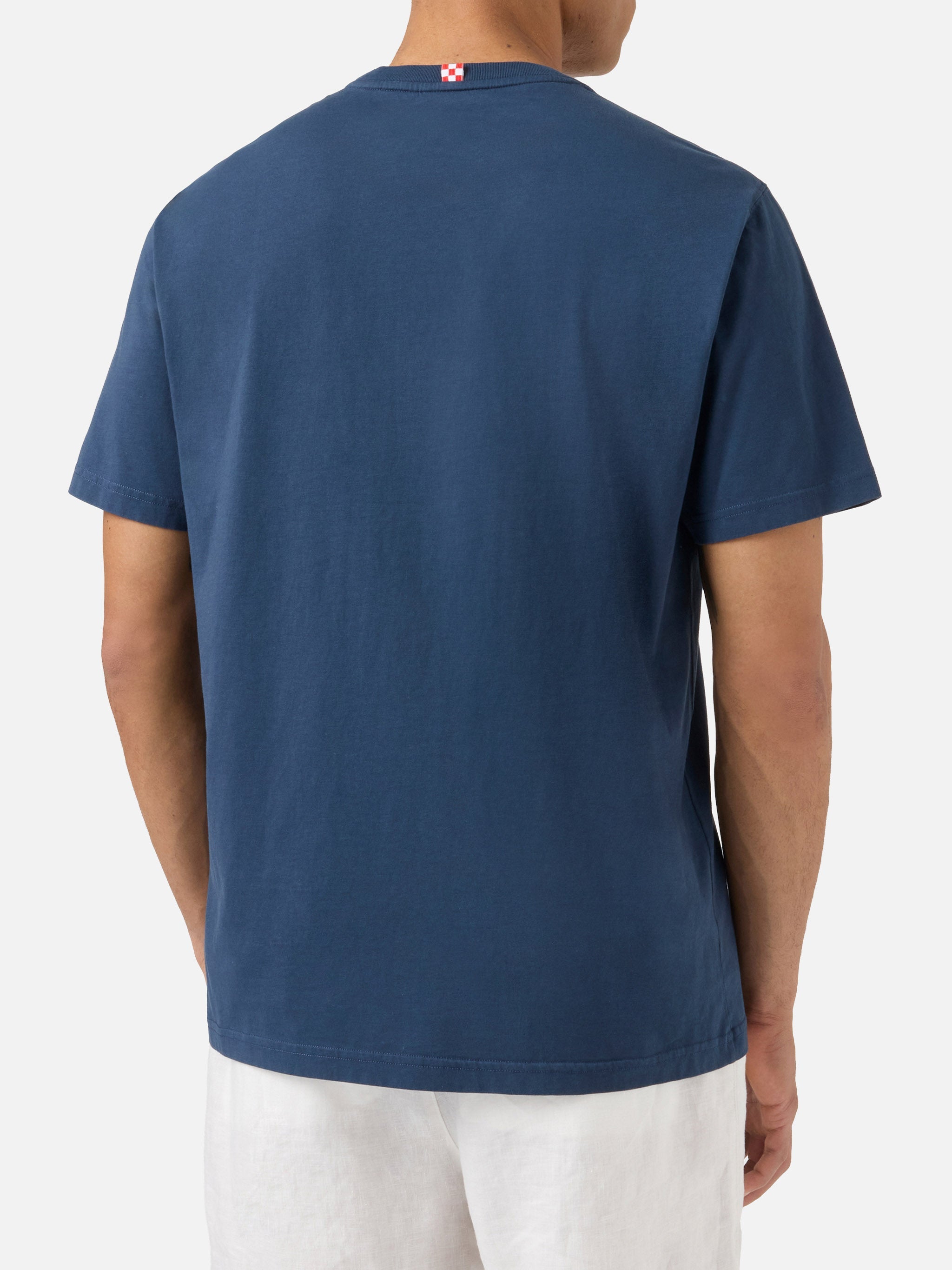 Blue Austin t-shirt with watch and Do You Want A Cola? embroidery