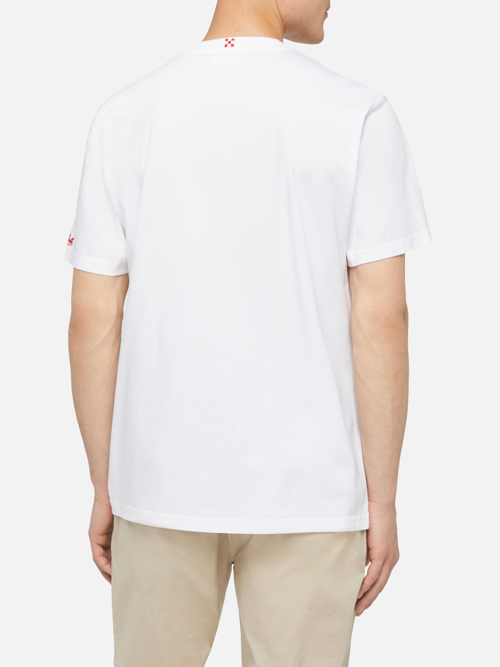 T-shirt in cotone Austin con ricamo e stampa orologio