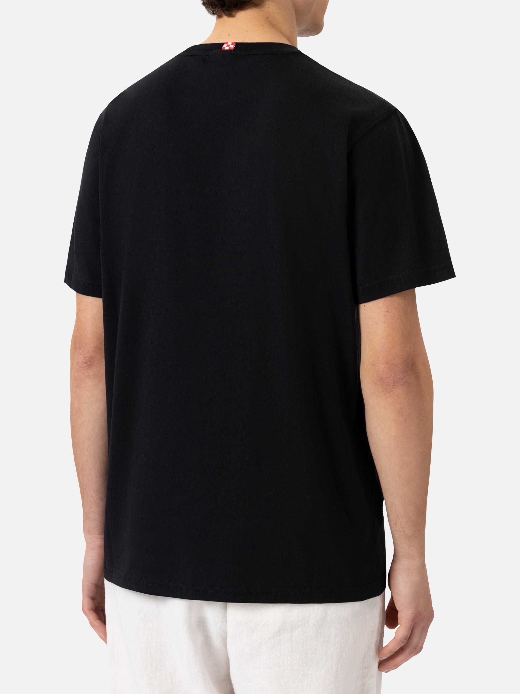 T-shirt in cotone Austin con ricamo e stampa orologio