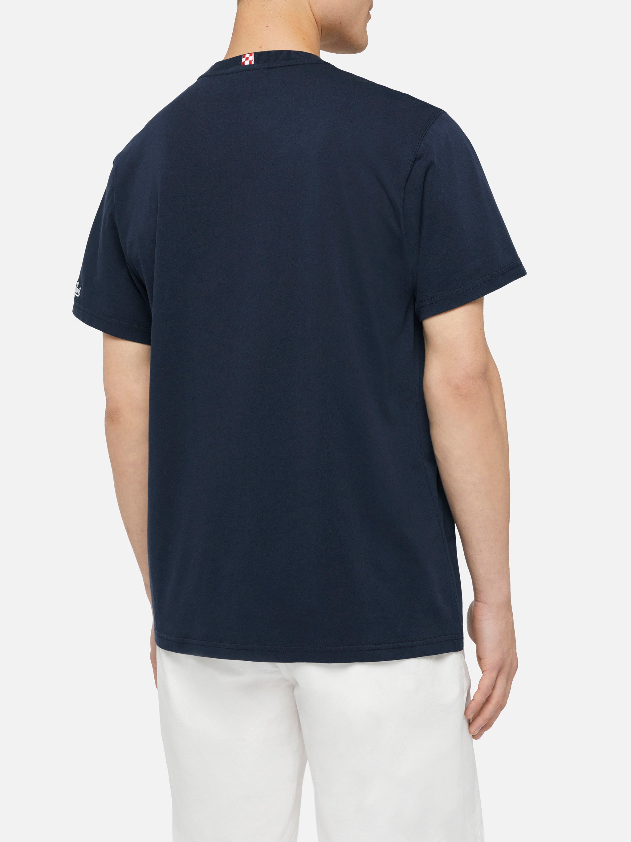 T-shirt in cotone Austin con ricamo e stampa orologio