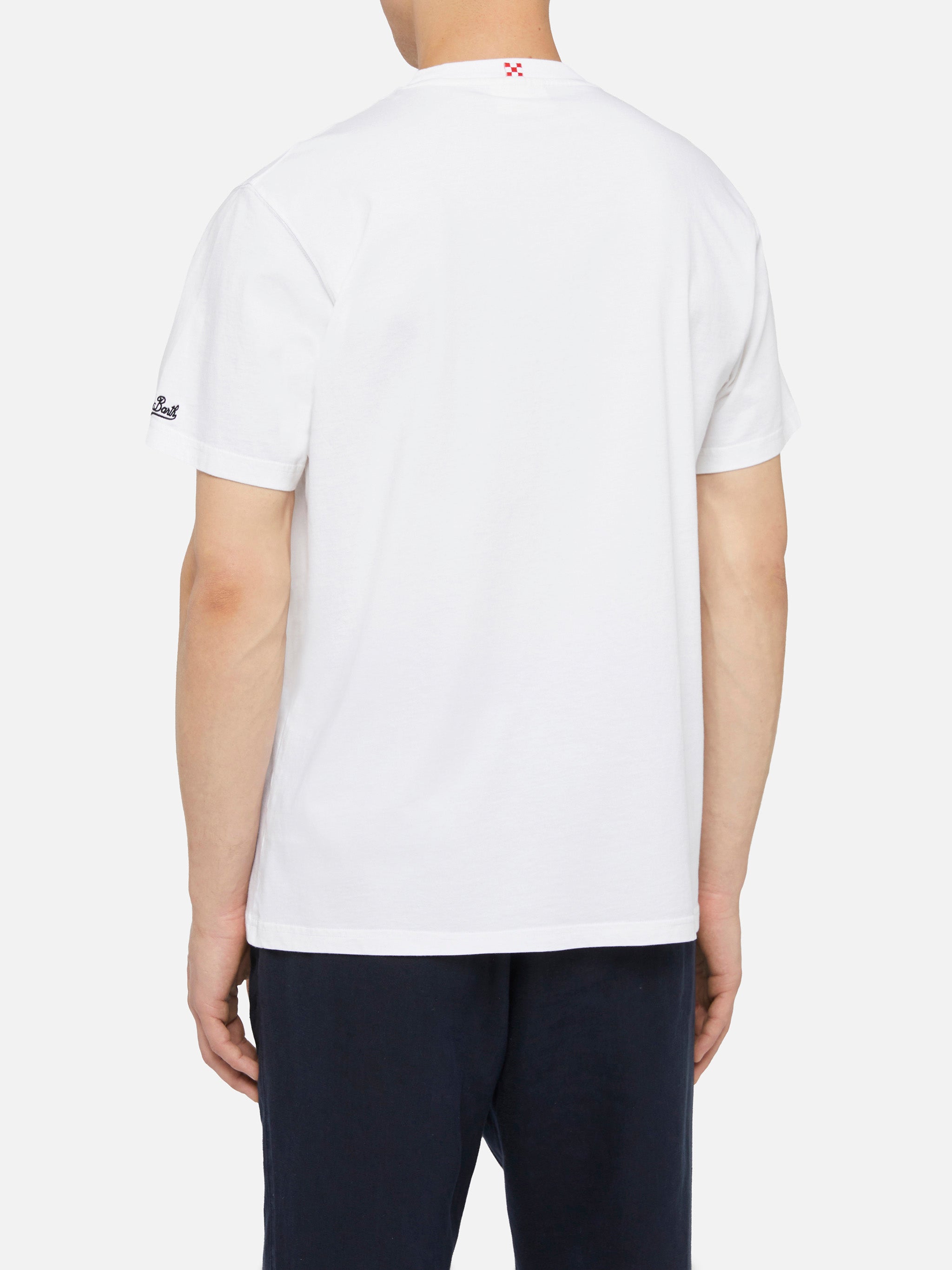 T-shirt in cotone Austin con ricamo e stampa orologio