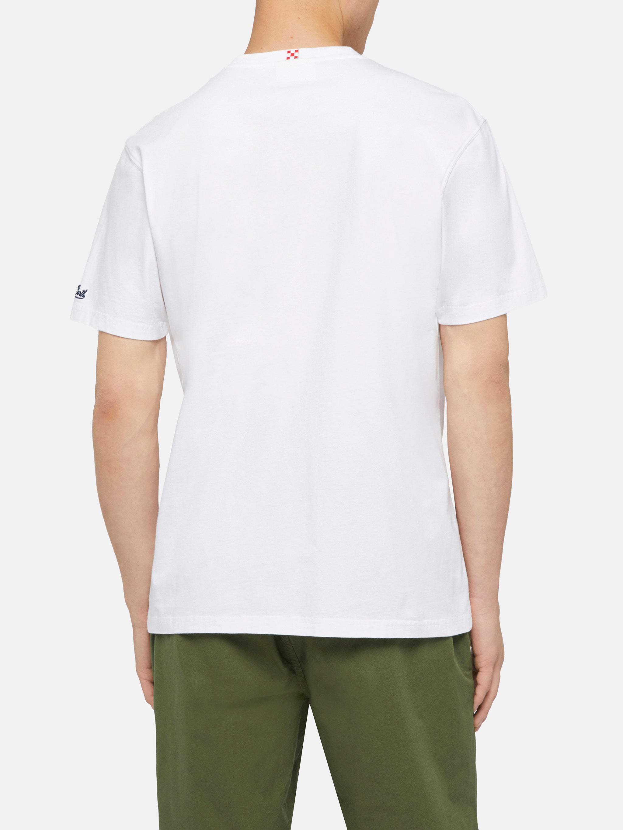 T-shirt in cotone Austin con ricamo e stampa orologio