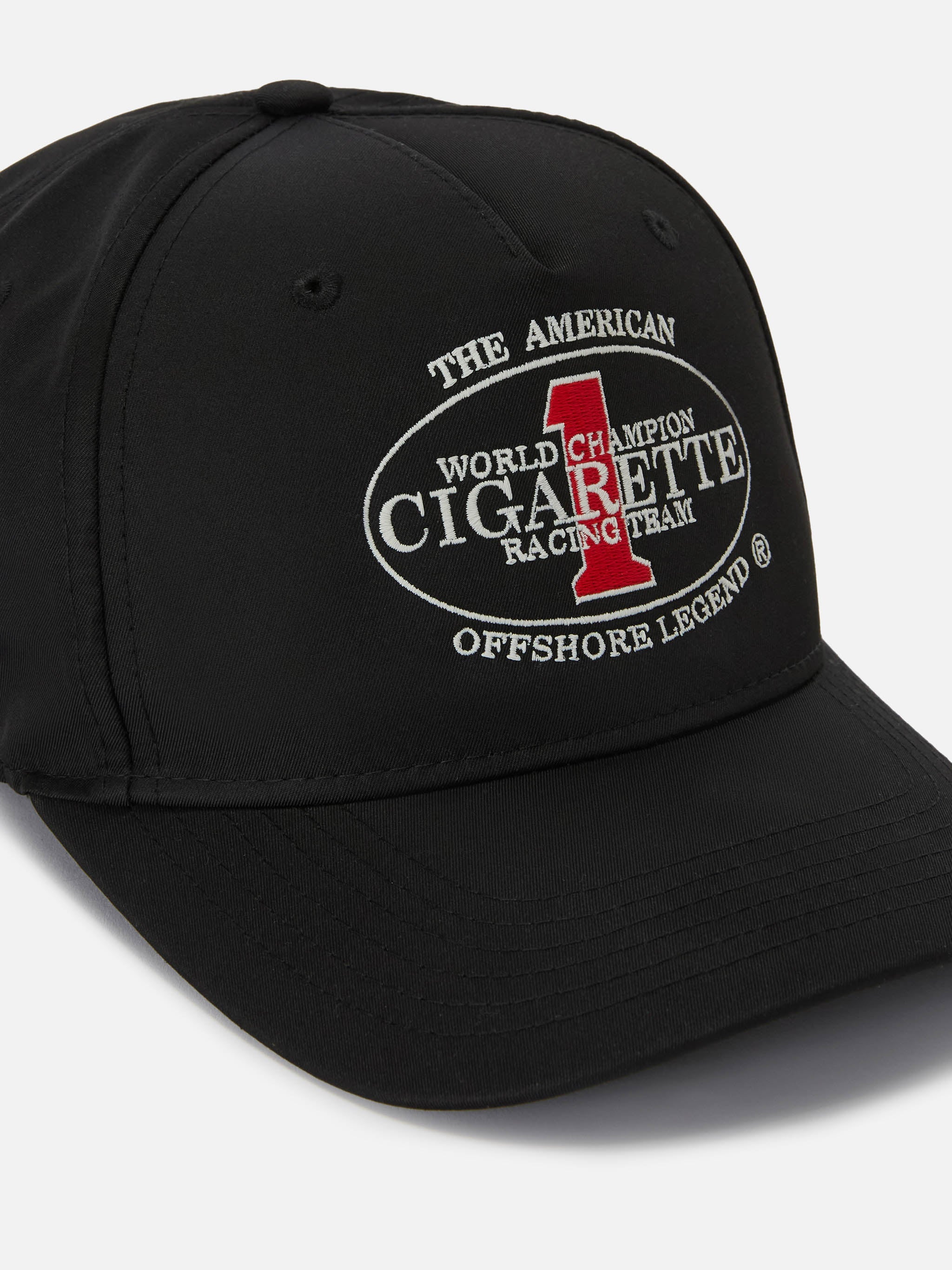 Berretto da baseball con visiera nero con ricamo Cigarette | Edizione Speciale