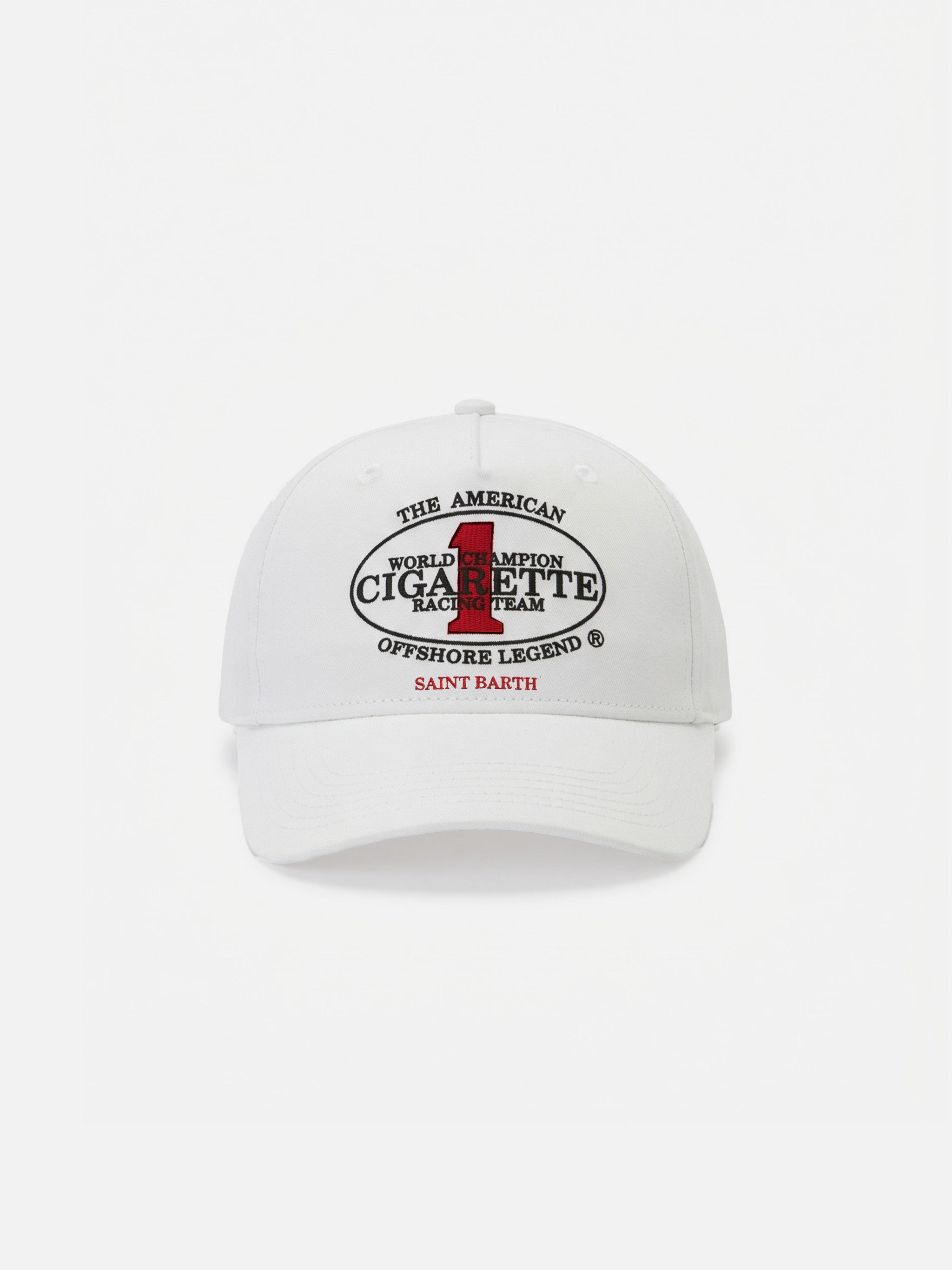 Cappellino da baseball con visiera bianco con ricamo Sigaretta | Edizione Speciale