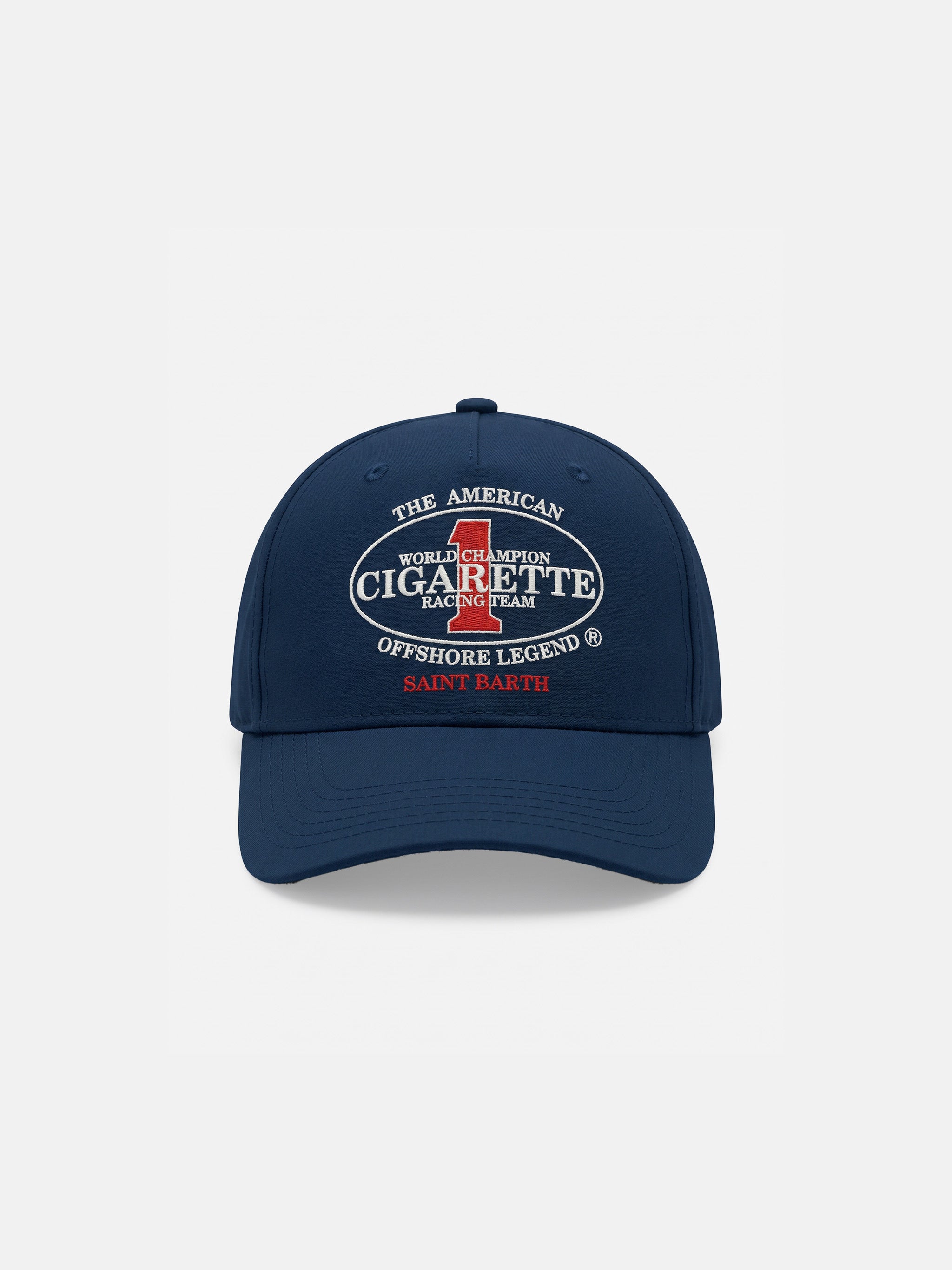 Cappellino da baseball con visiera blu navy con ricamo Cigarette | Edizione Speciale