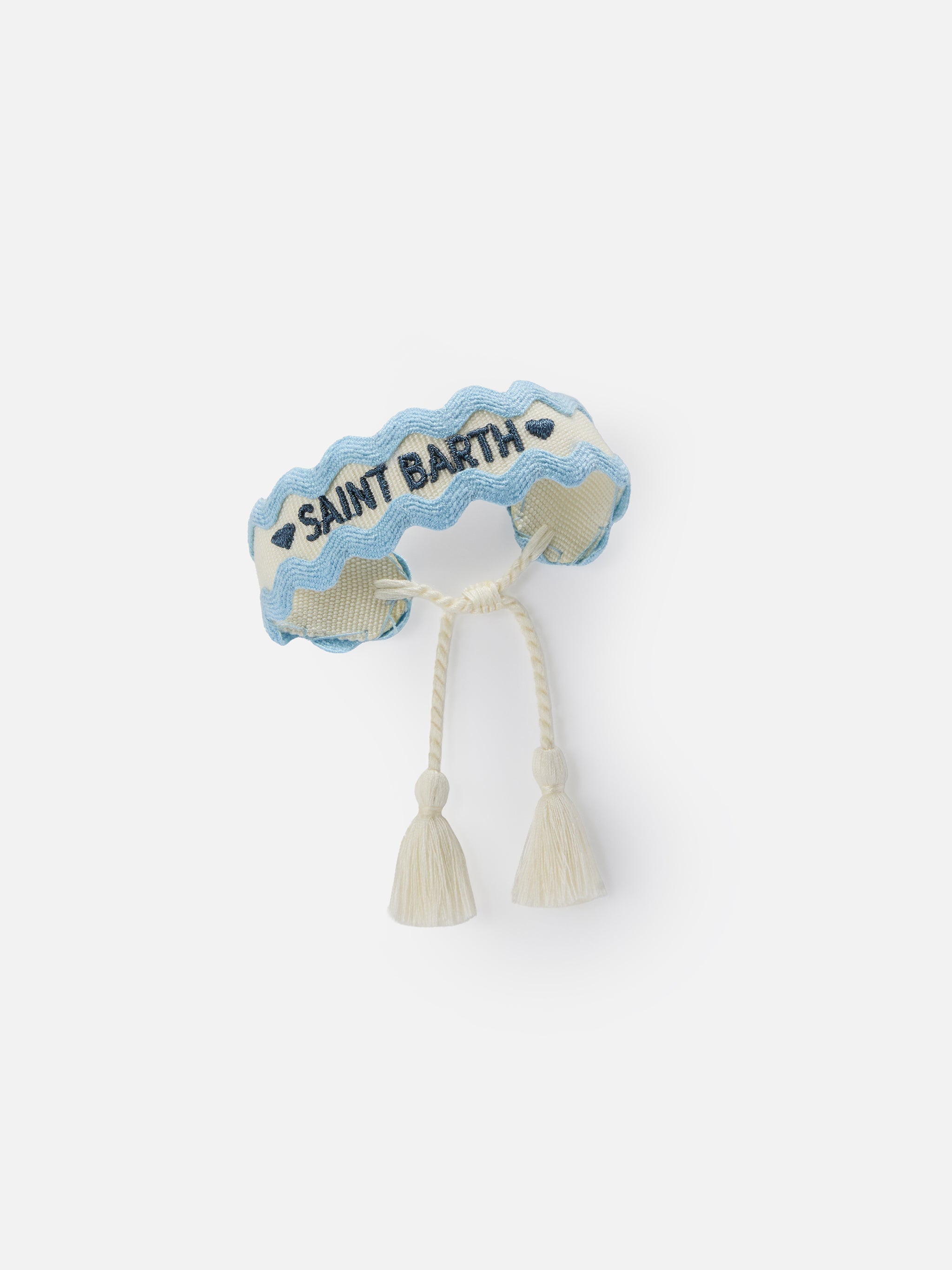 Fabric bracelet with Saint Barth embroidery