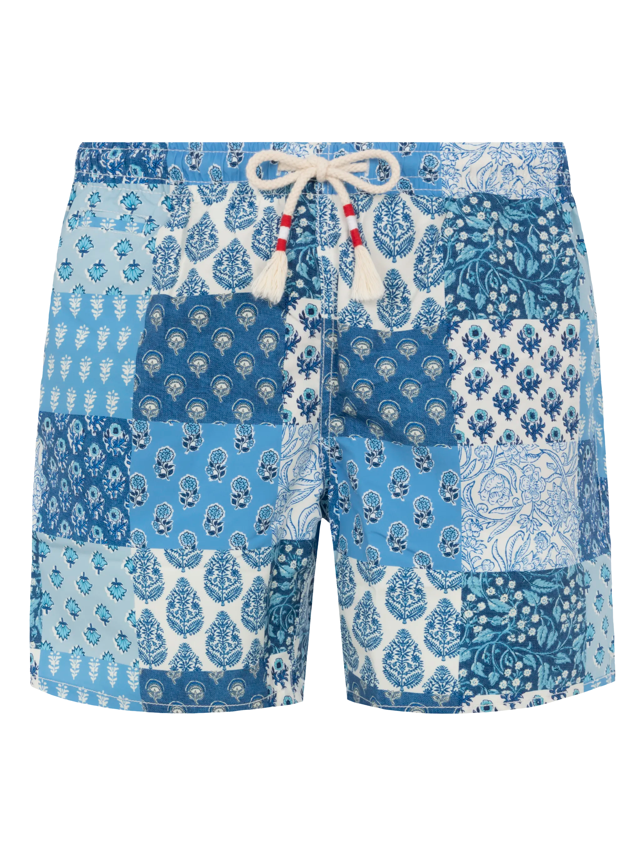 Mid-length swim-shorts Caprese with floral patch print