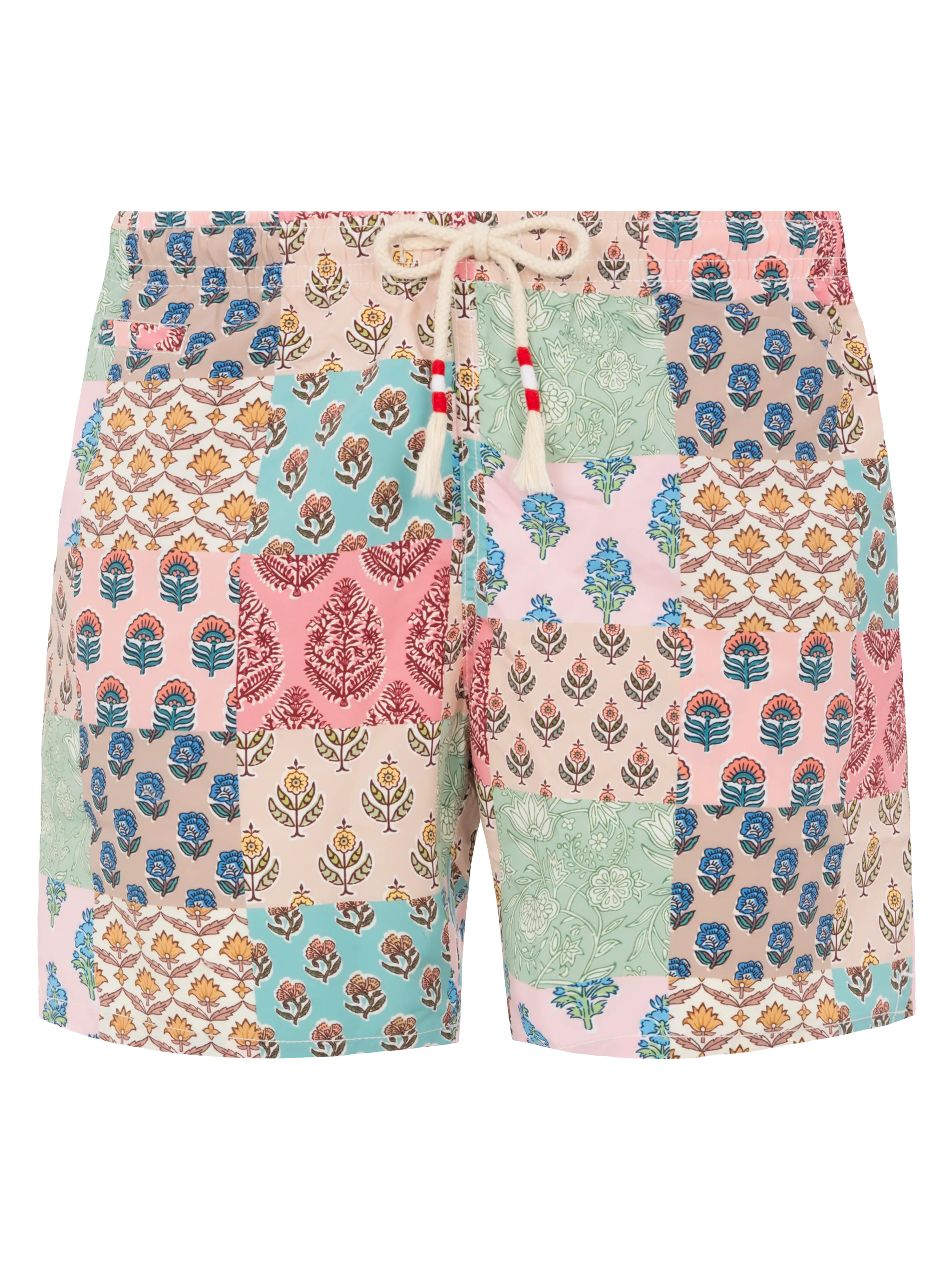 Mid-length swim-shorts Caprese with flower patch print