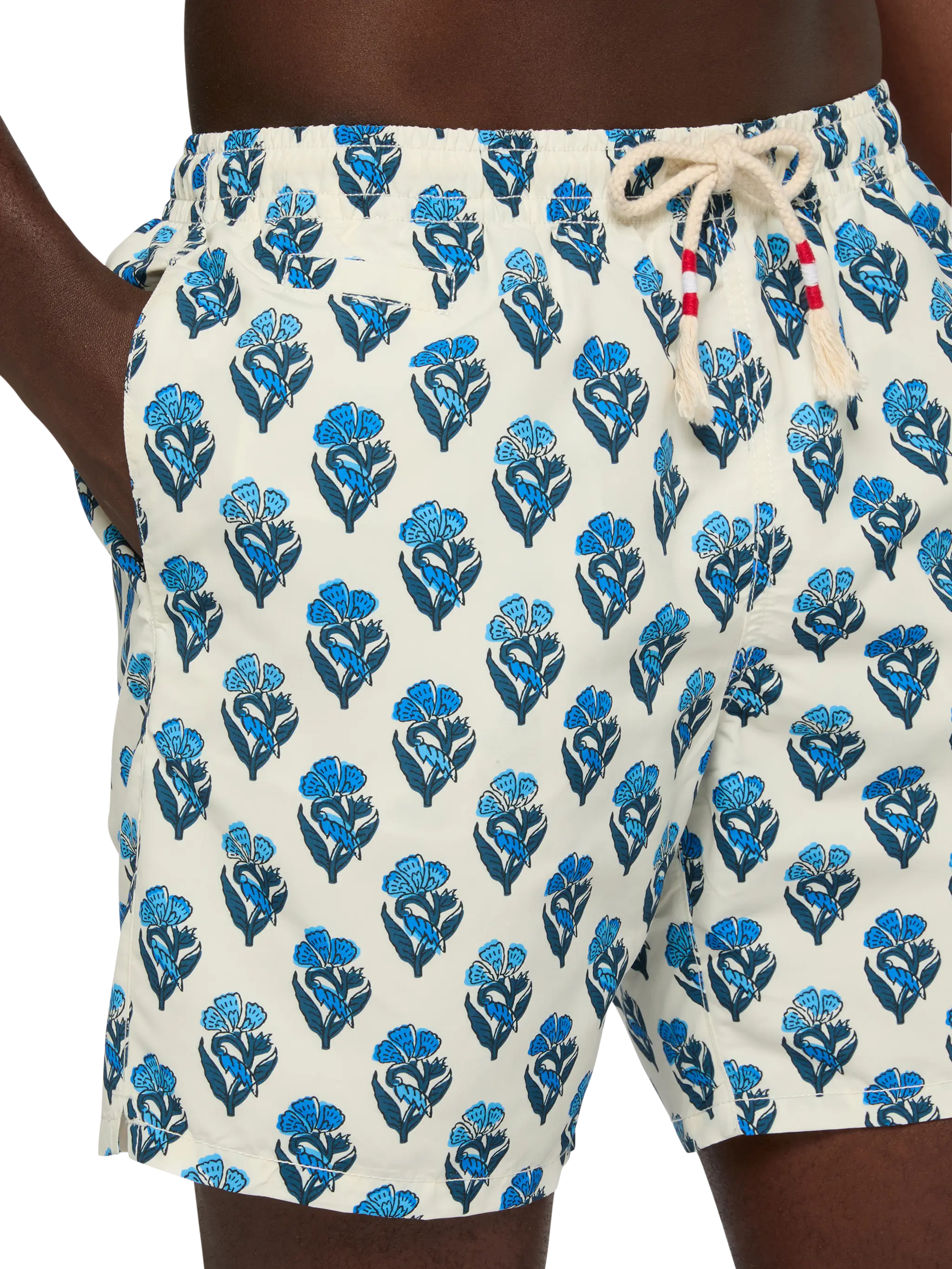 Mid-length swim-shorts Caprese with flower print