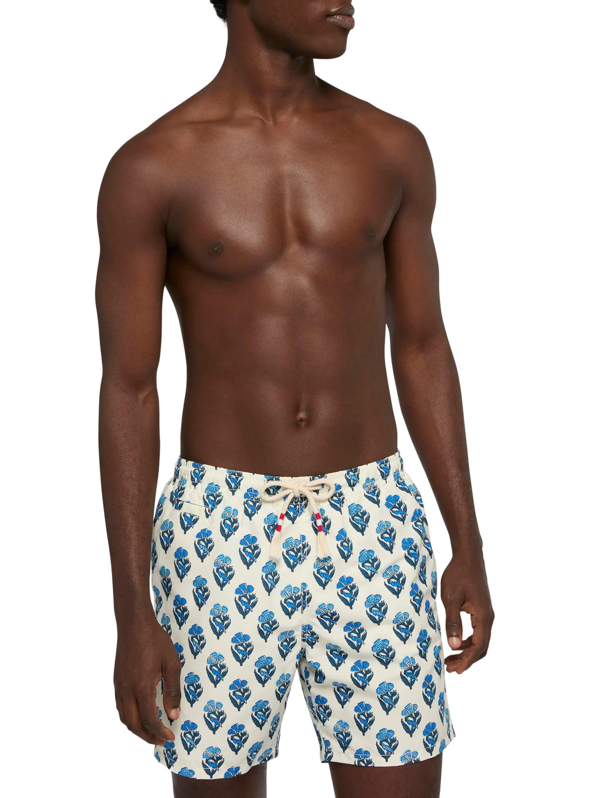 Mid-length swim-shorts Caprese with flower print