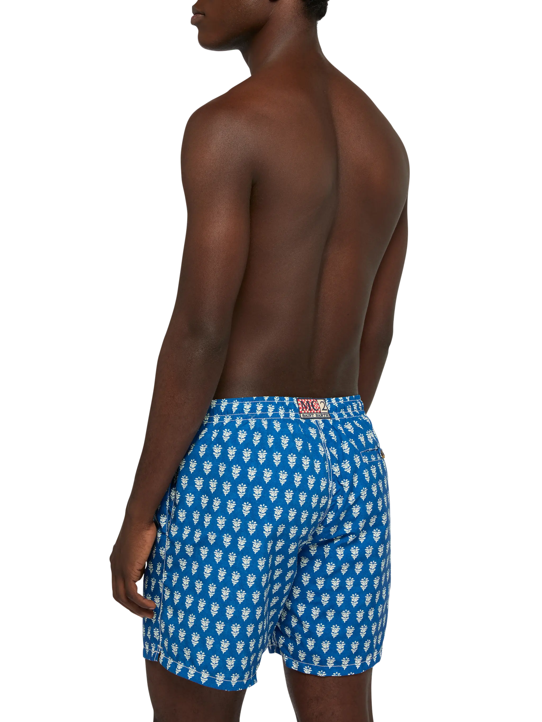 Mid-length swim-shorts Caprese with flower print