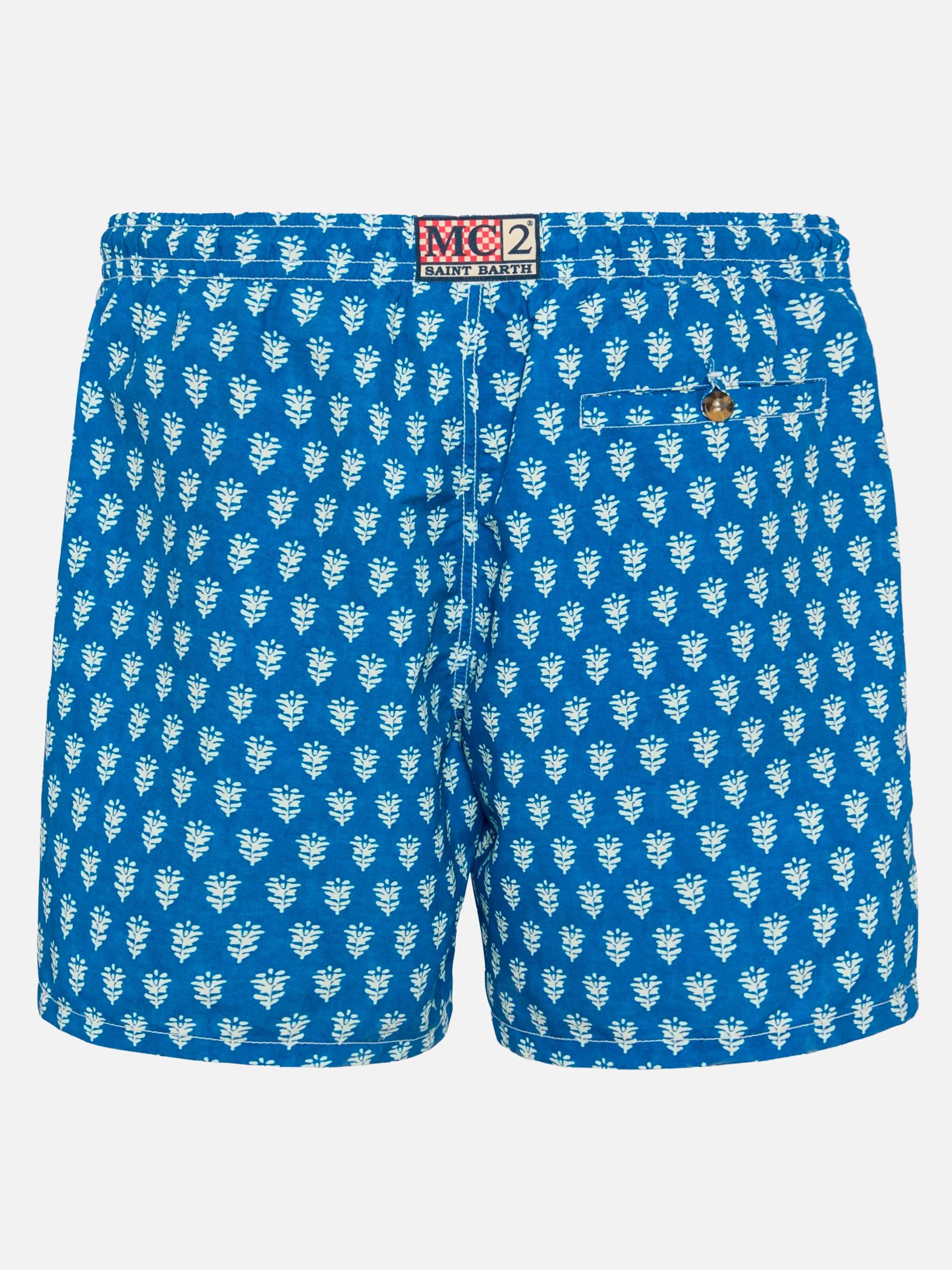Mid-length swim-shorts Caprese with flower print