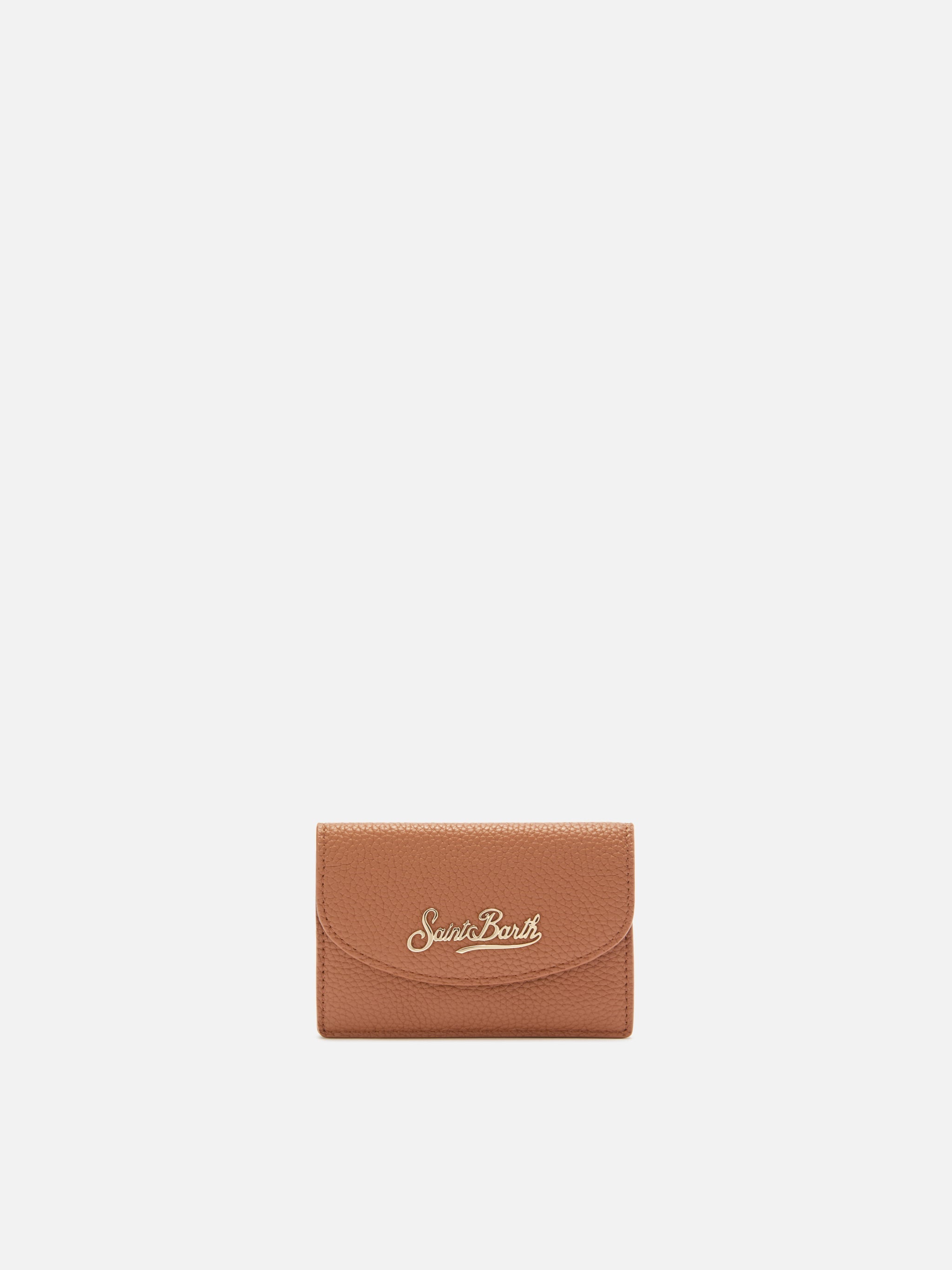 Card Holder in hammered tan leather