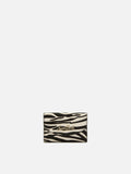 Card Holder in brushed leather and zebra-print calf hair