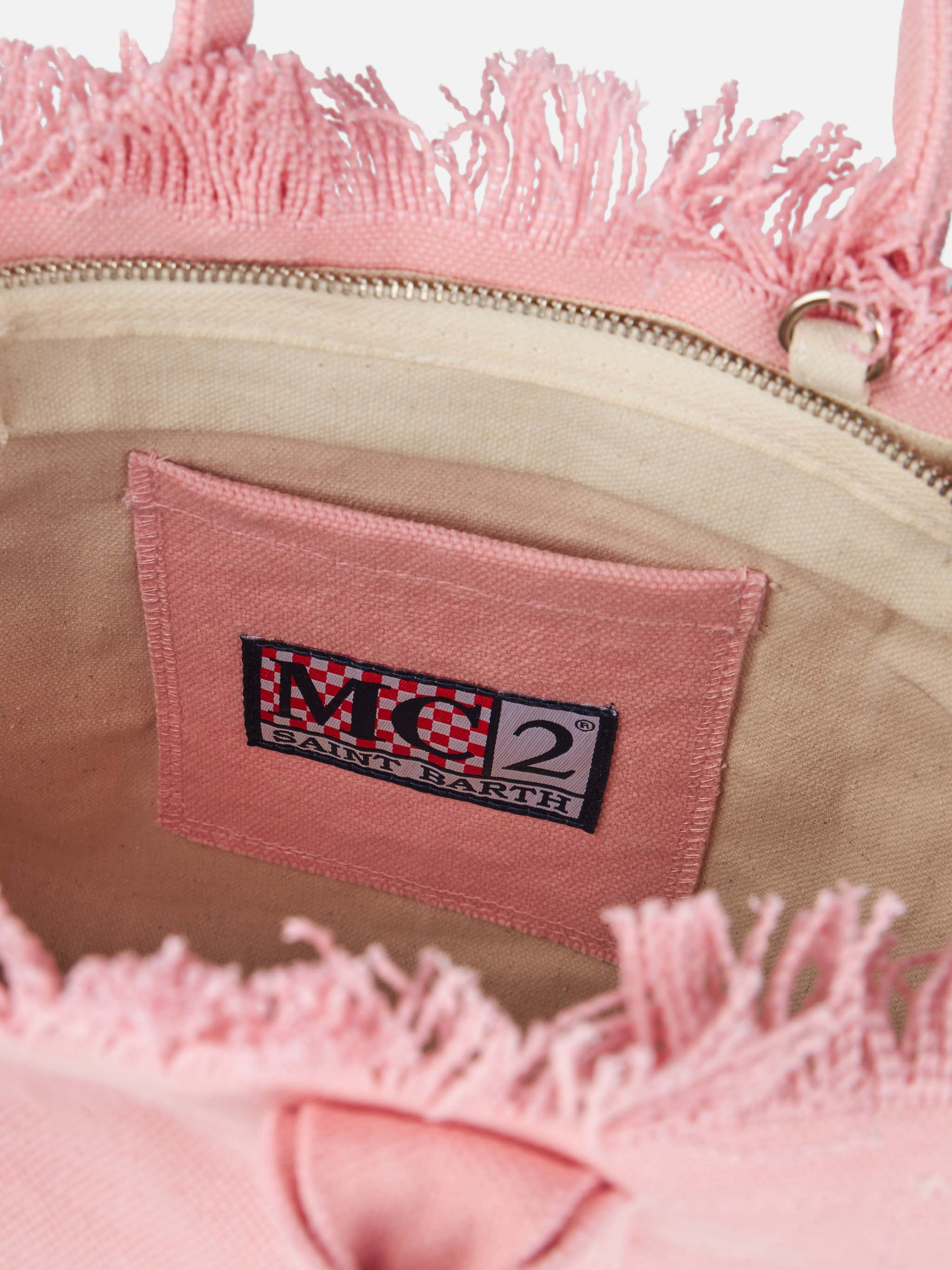 Colette pink cotton canvas handbag