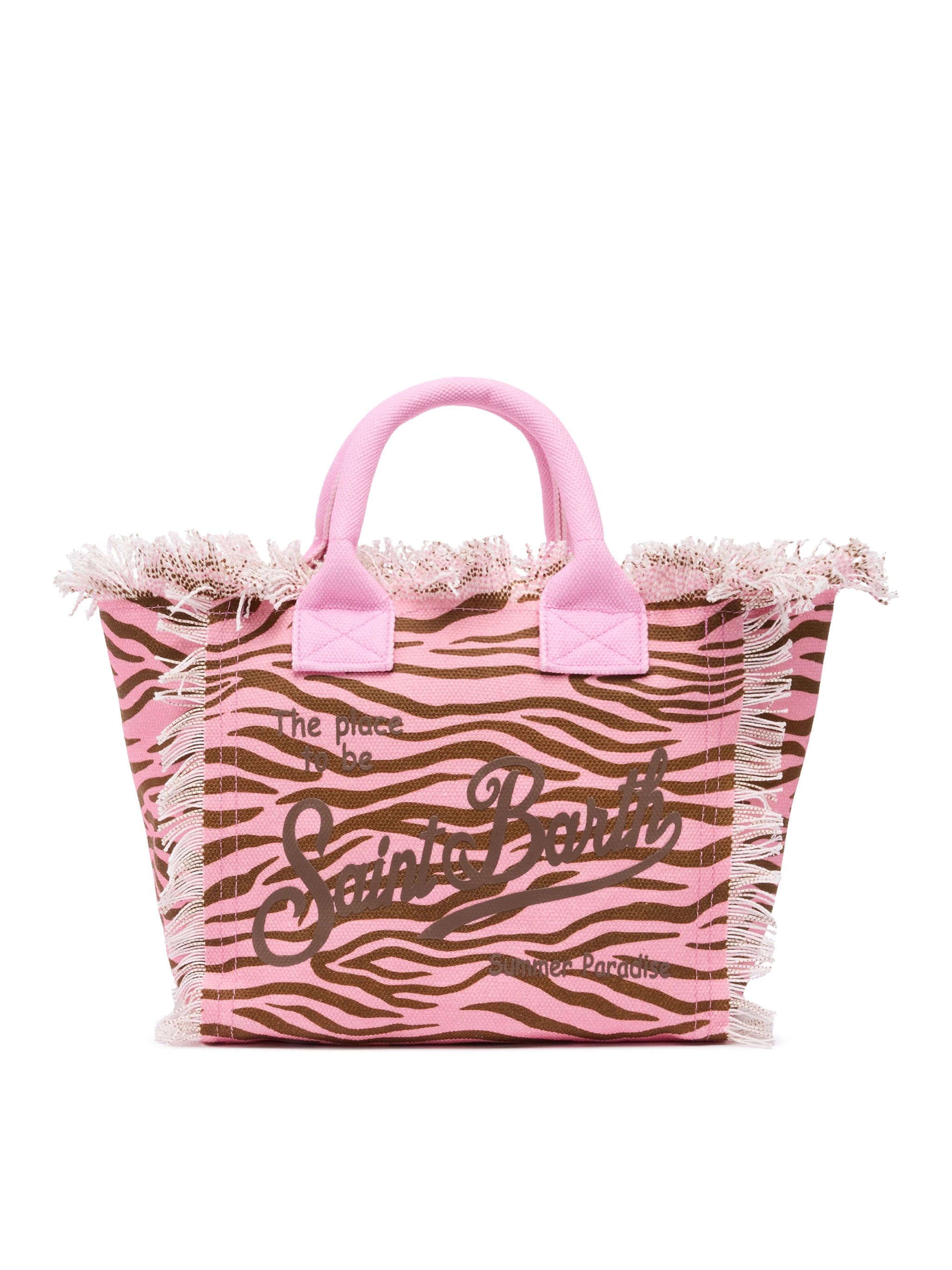 Colette cotton canvas handbag with zebra print