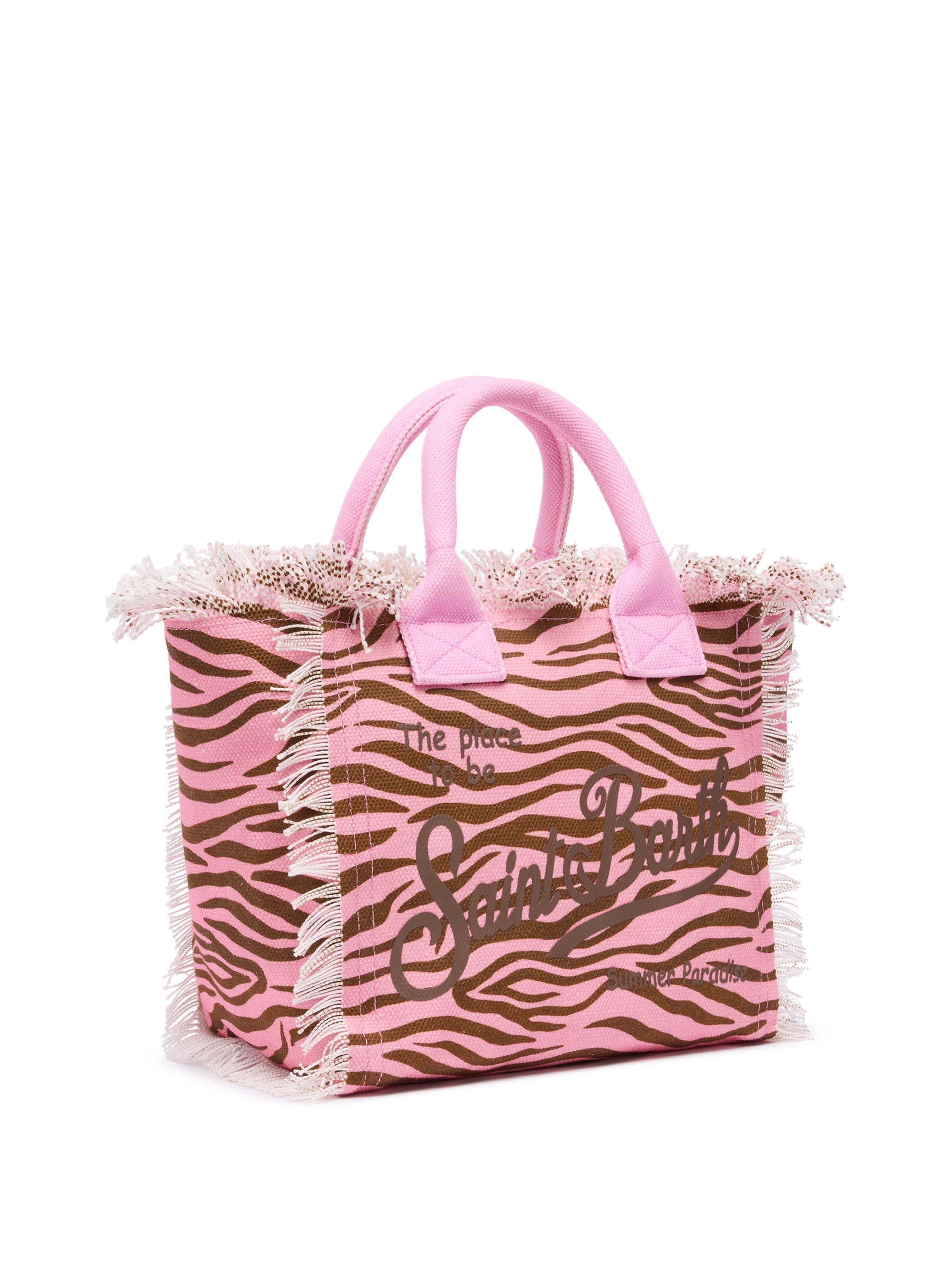 Colette cotton canvas handbag with zebra print