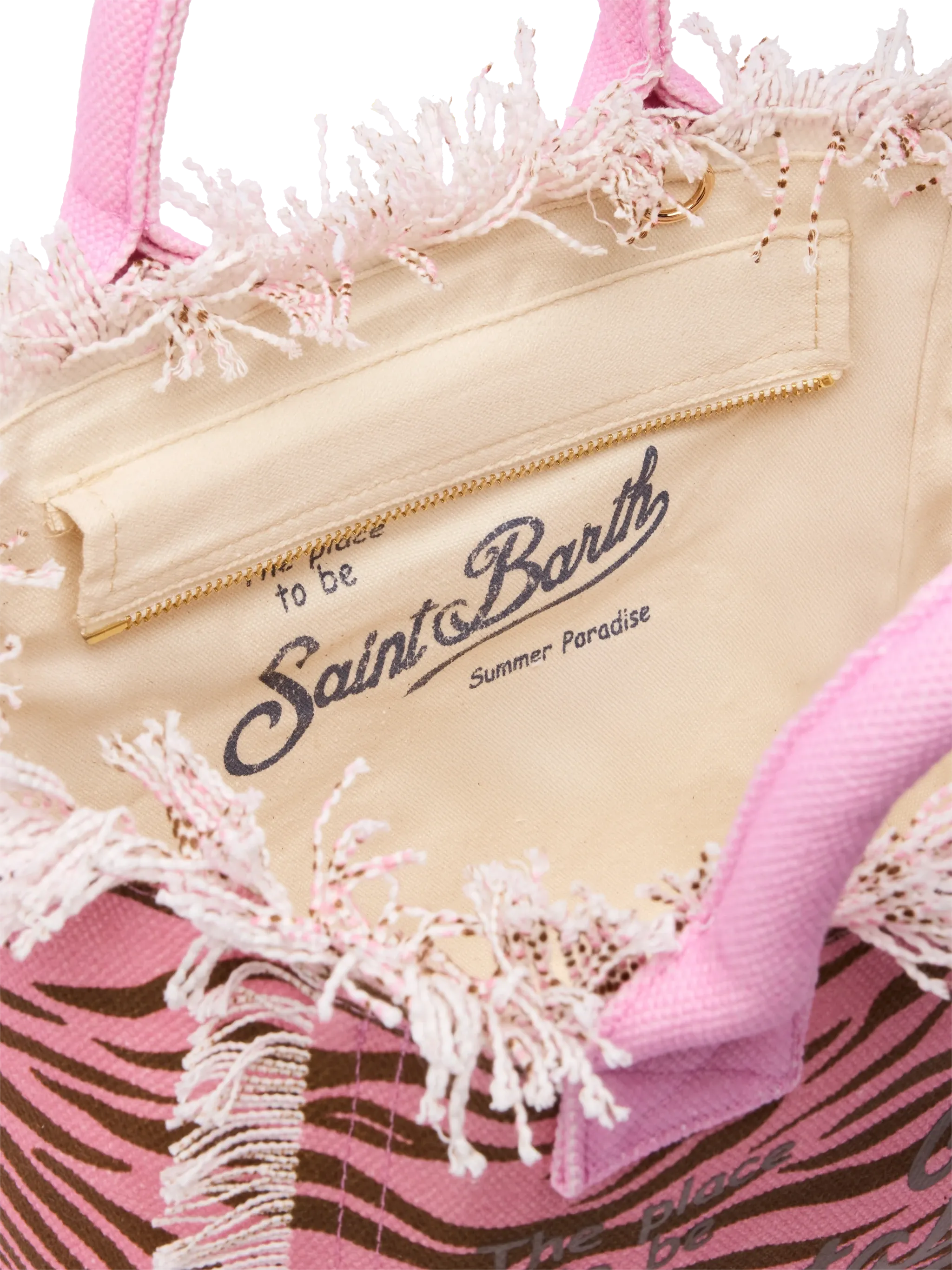 Colette cotton canvas handbag with zebra print