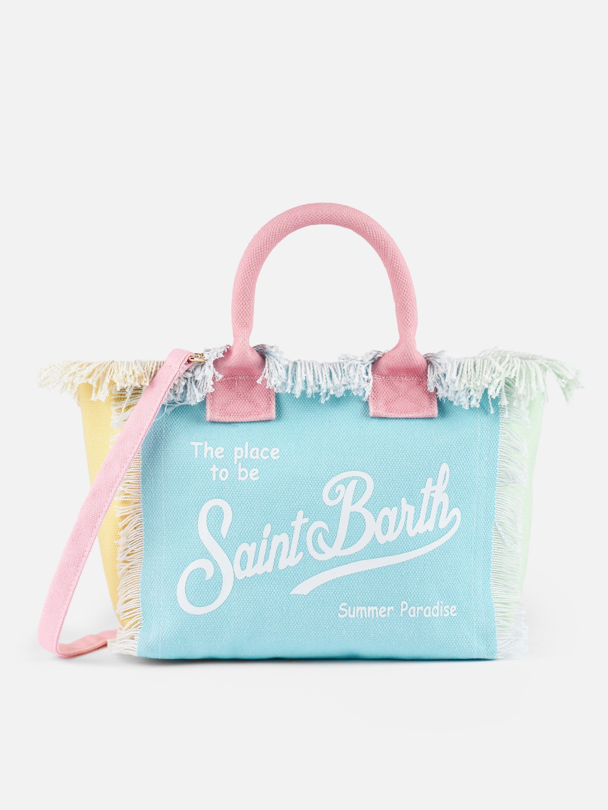 Colette color block cotton canvas handbag