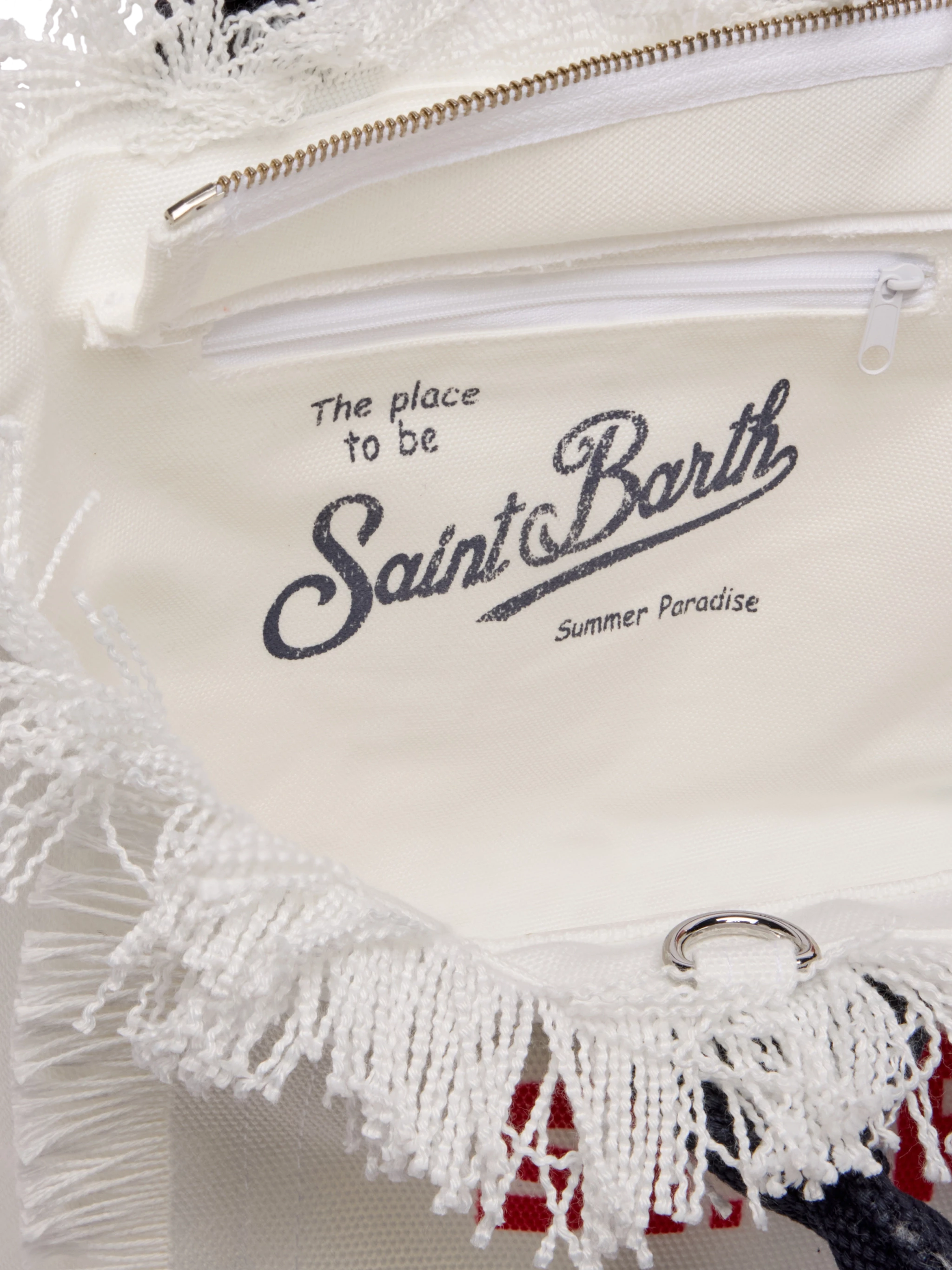 Colette cotton canvas handbag with St. Tropez postcard print