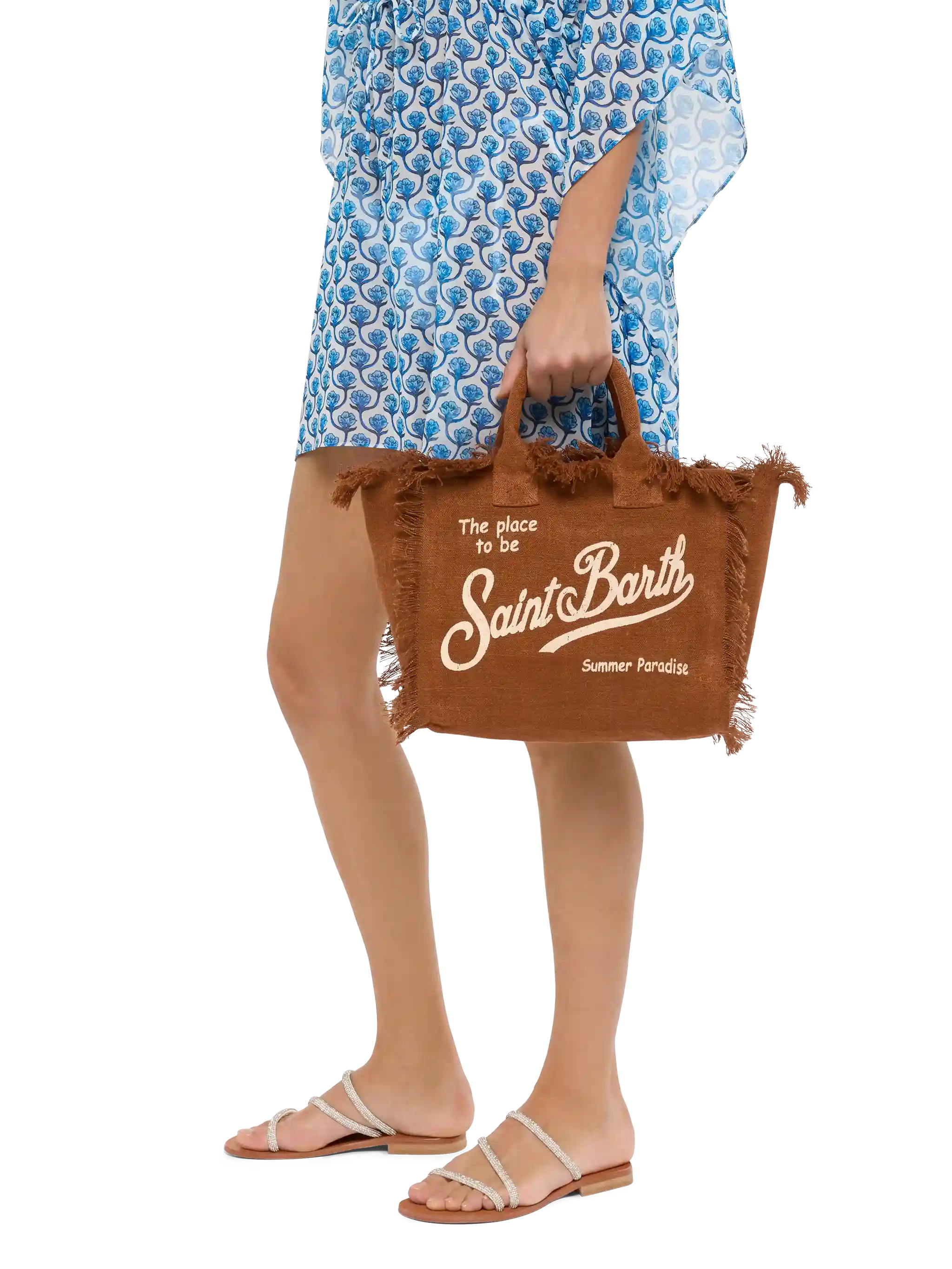 Colette brown handbag in 100% LINEN