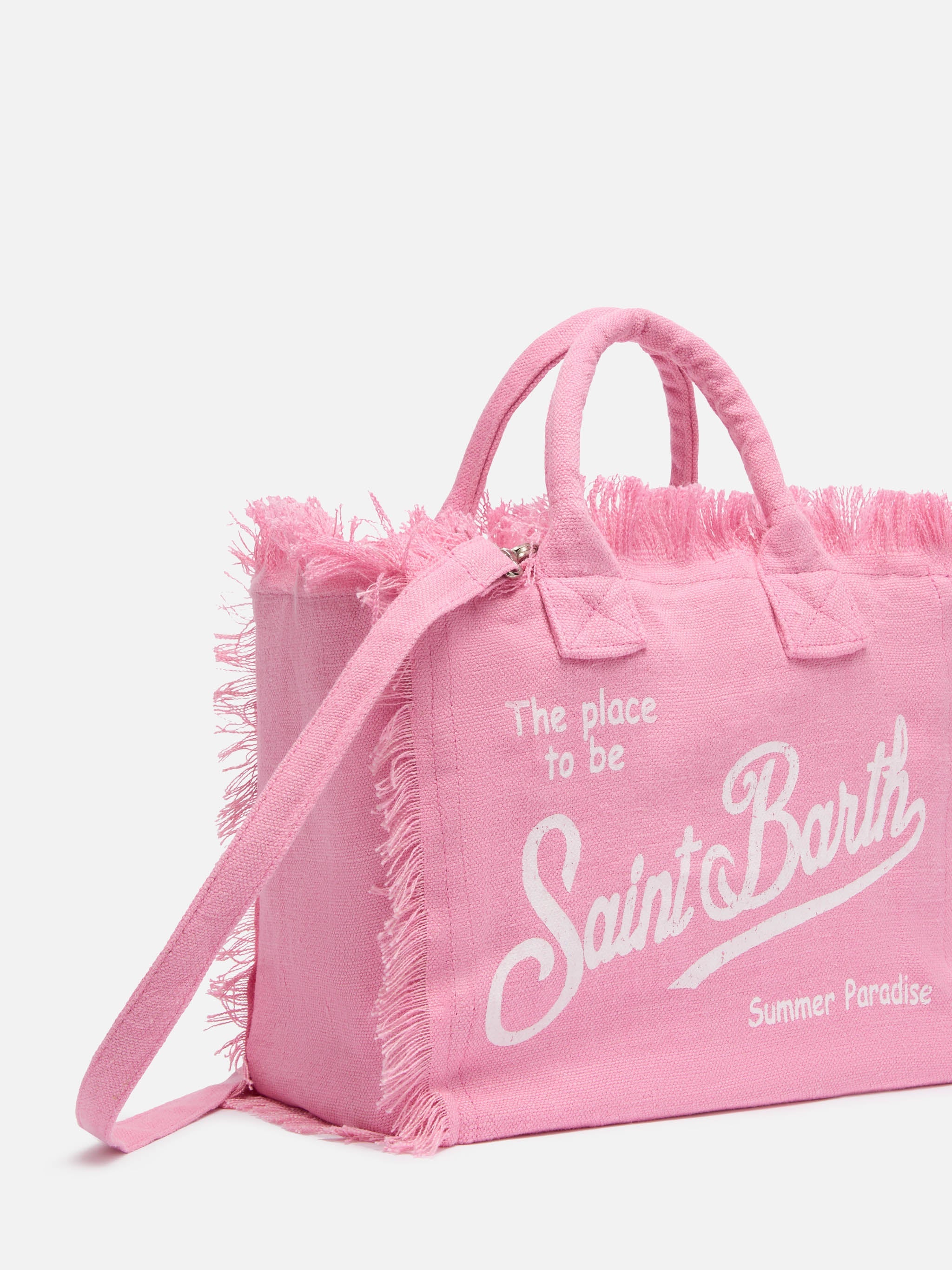 Pink solid color linen Colette bag