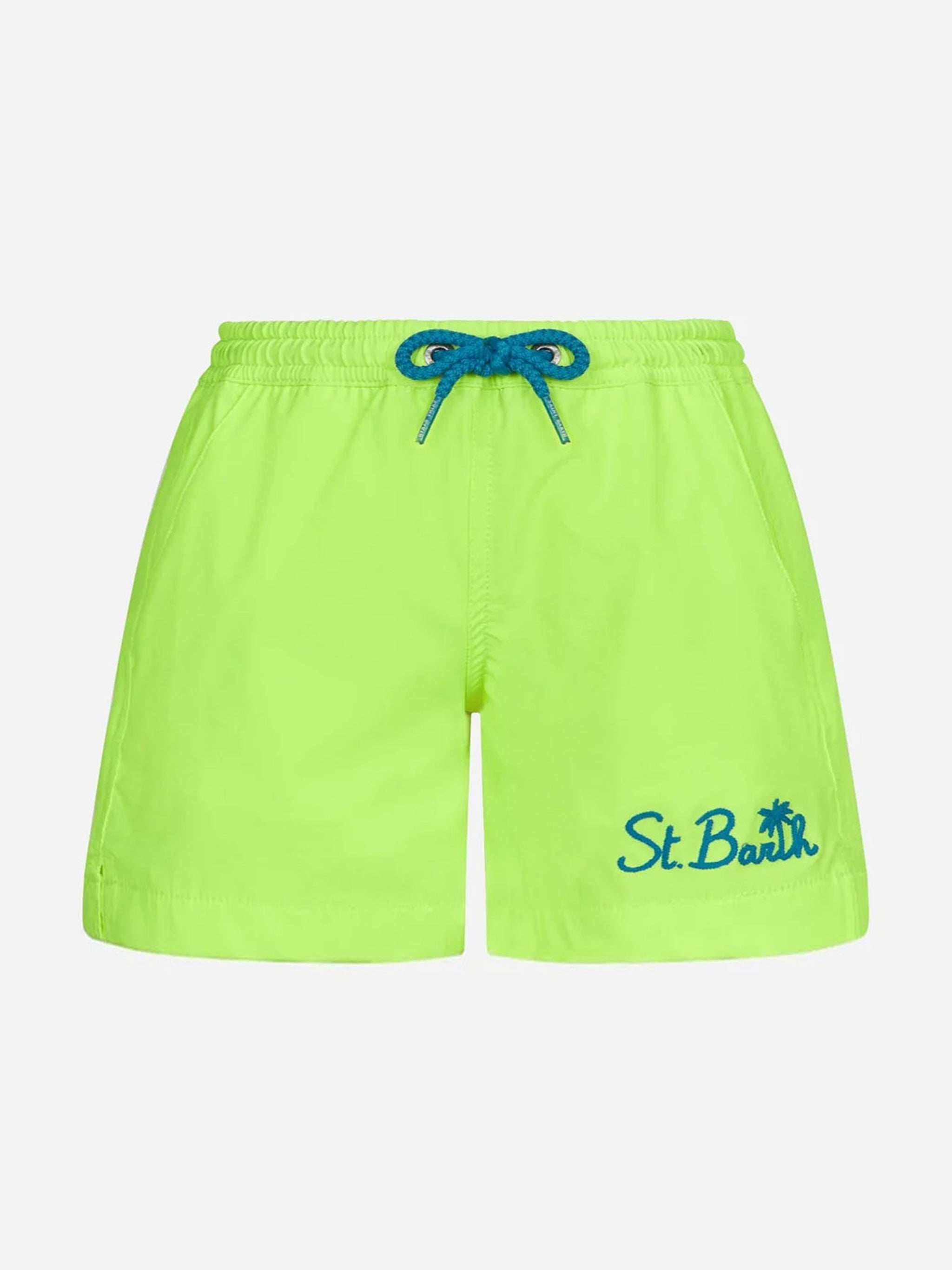 Pantaloncini da bagno fluo gialli da ragazzo