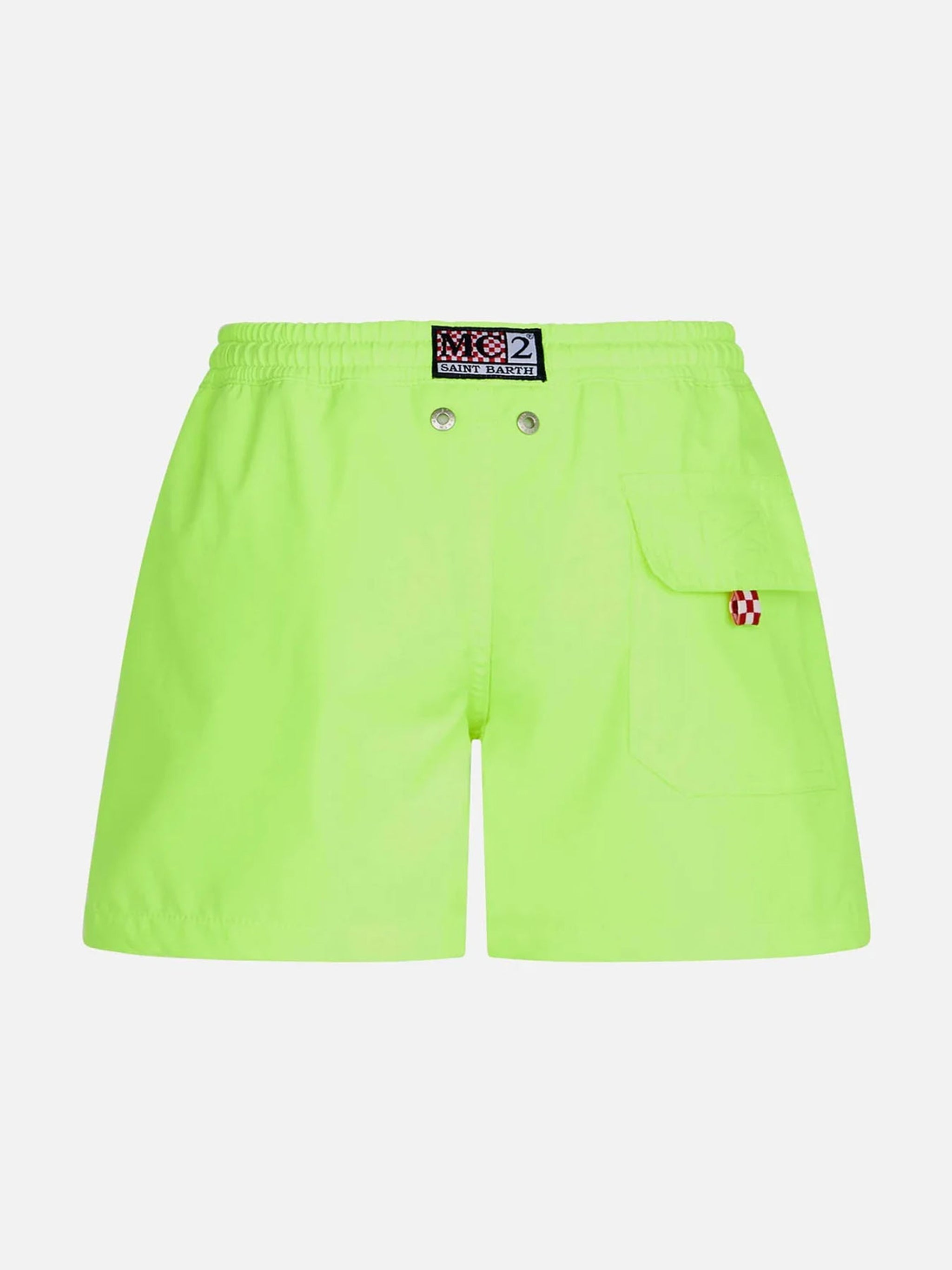 Pantaloncini da bagno fluo gialli da ragazzo