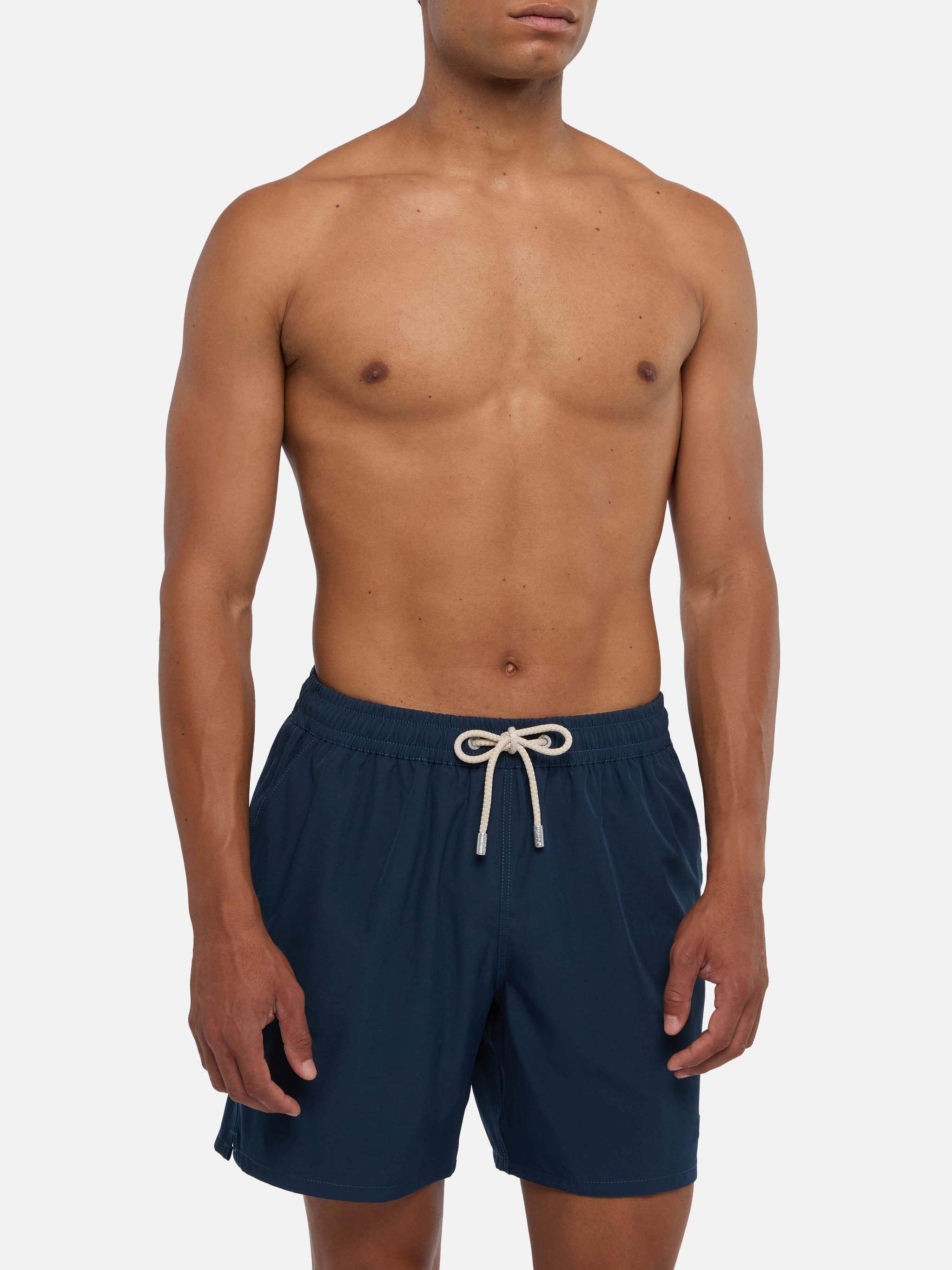 Navy blue Comfort swim shorts with St. Barth embroidery