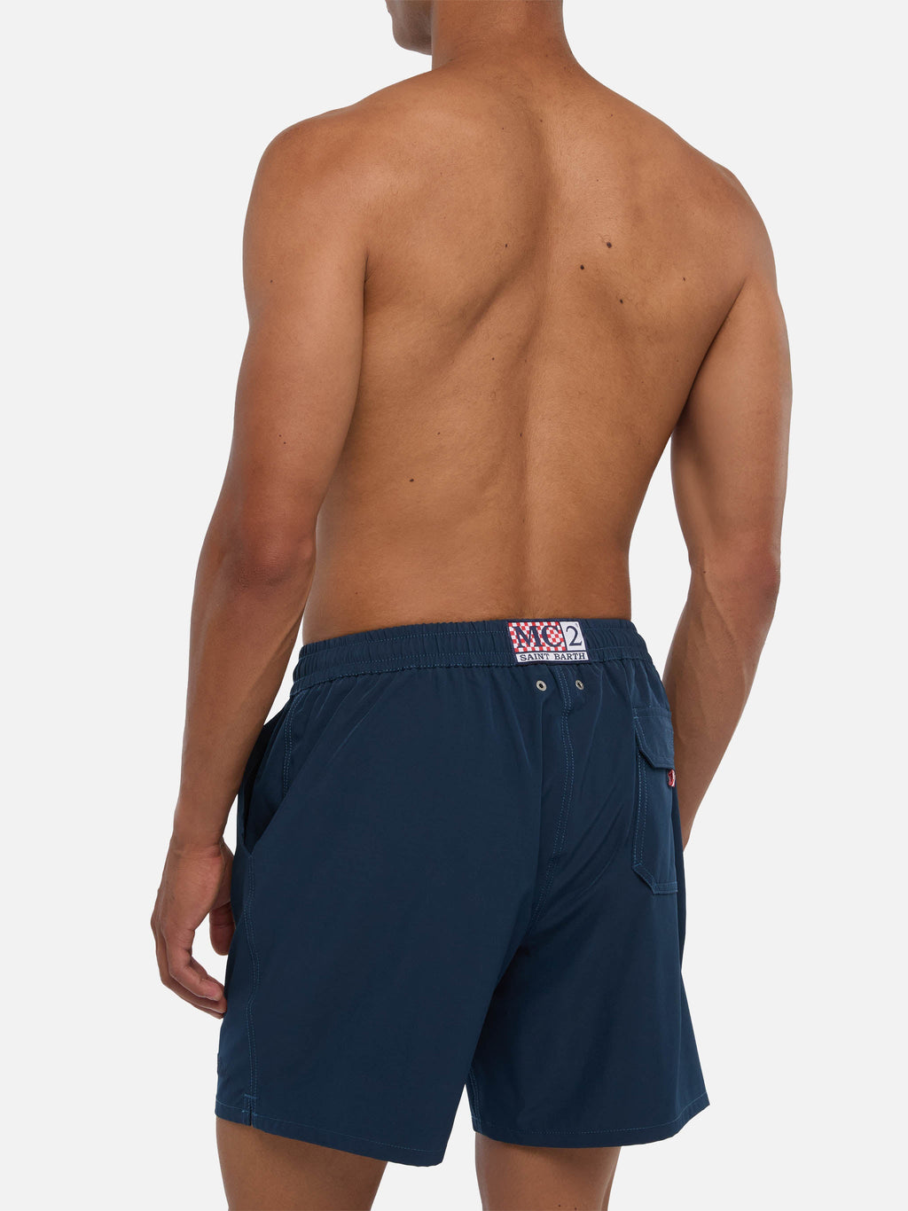 Navy blue Comfort swim shorts with St. Barth embroidery