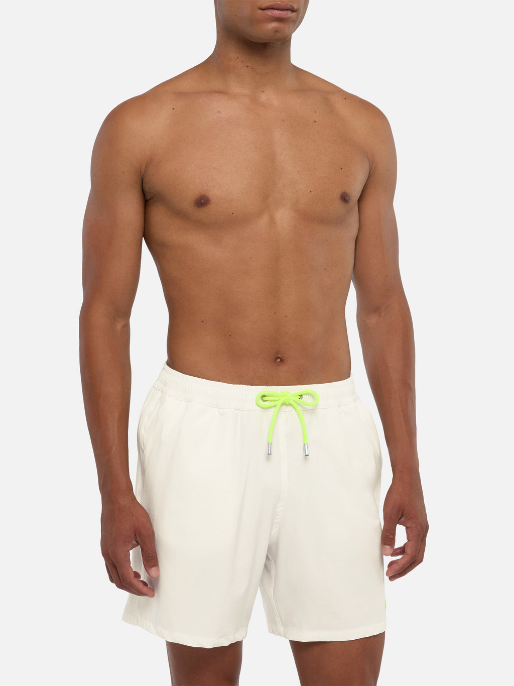 White Comfort swim shorts with St. Barth embroidery