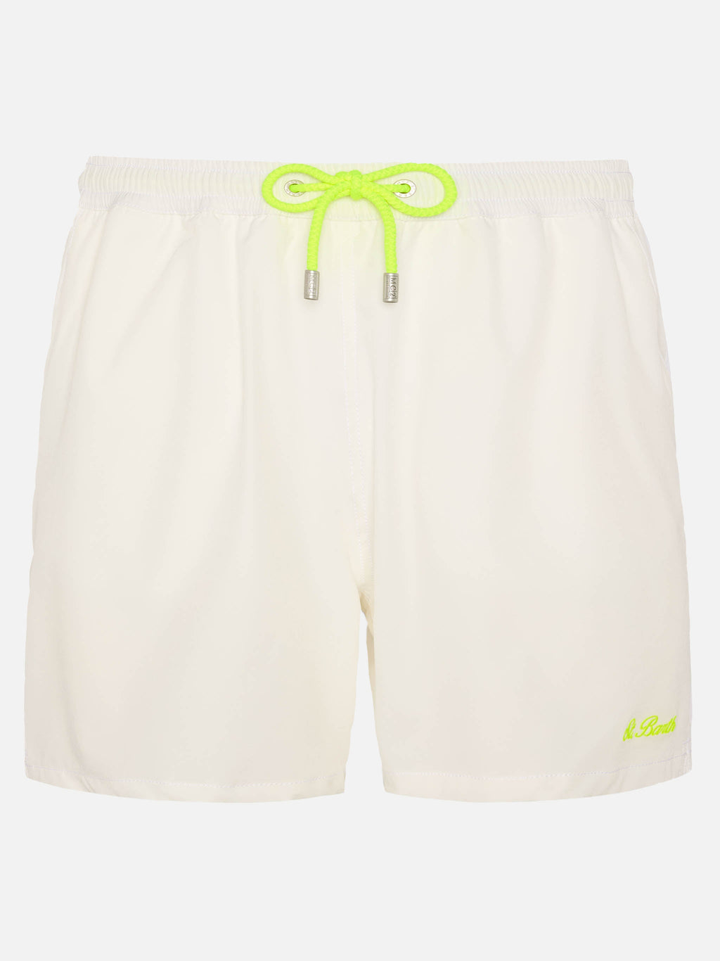 White Comfort swim shorts with St. Barth embroidery