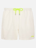 White Comfort swim shorts with St. Barth embroidery