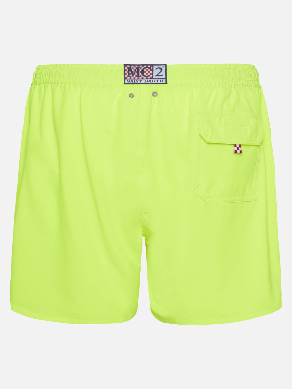 Fluo yellow Comfort swim shorts with St. Barth embroidery