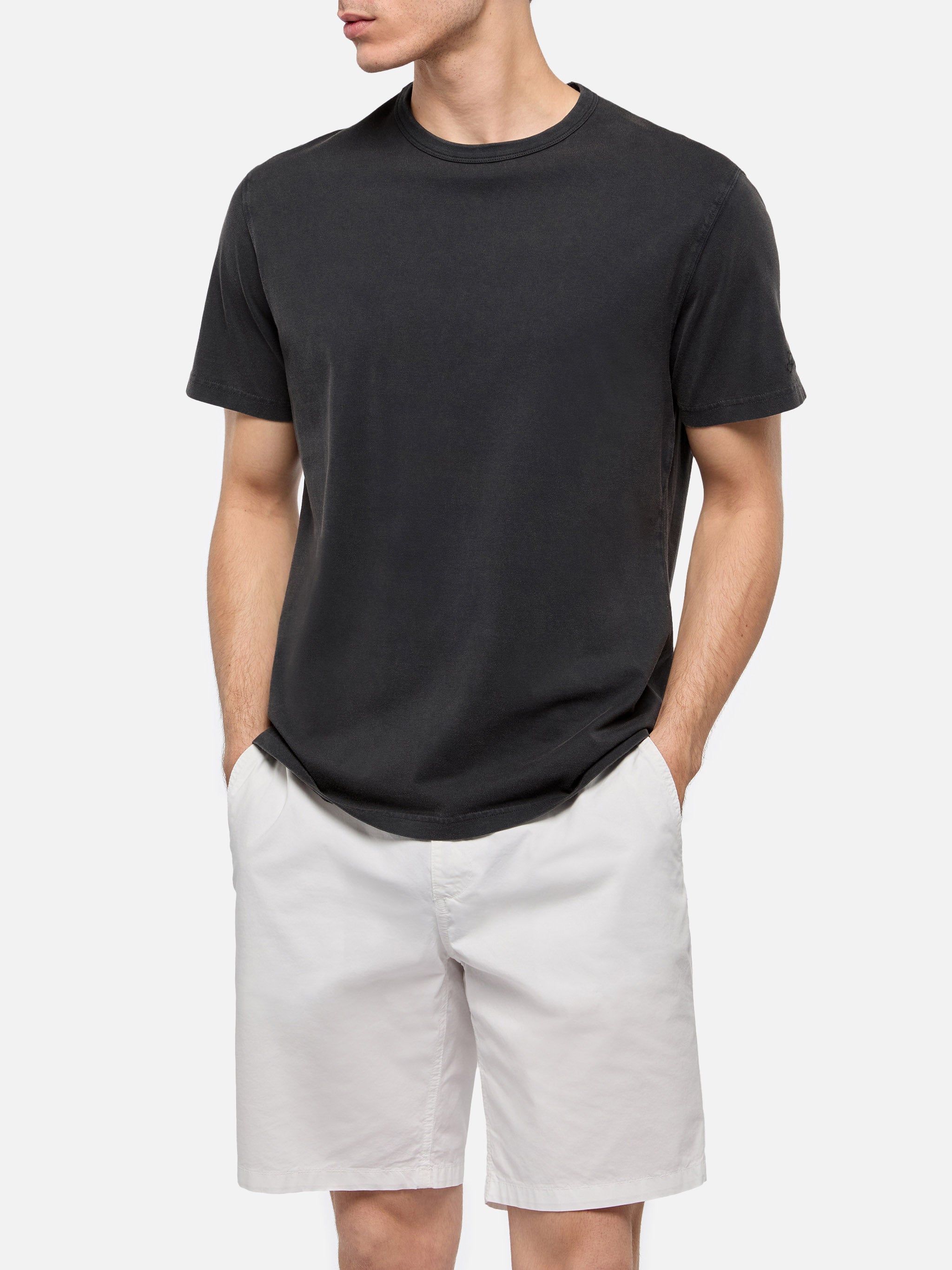 T-shirt Dover in jersey di cotone organico nero con ricamo St. Barth