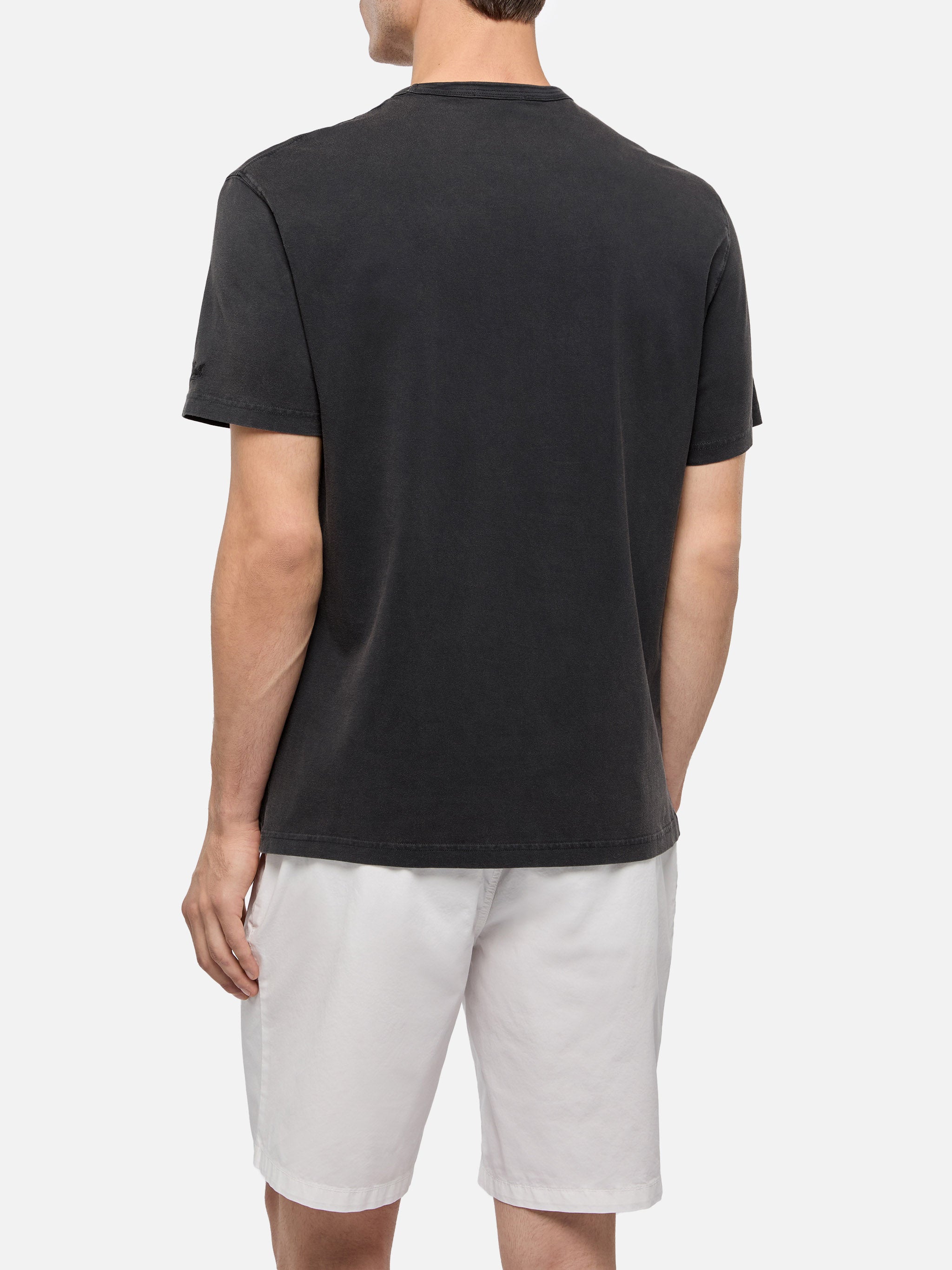 T-shirt Dover in jersey di cotone organico nero con ricamo St. Barth